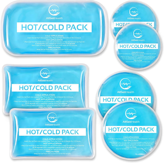 Reusable Hot and Cold Gel Ice Packs for Injuries - Gel Cold Packs for Injuries - Multiple Shapes and Sizes 7 Variety Pack