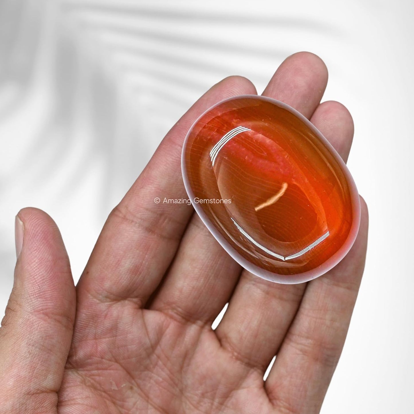 Amazing Gemstone Red Onyx Crystals and Healing Stones - Large Palm Stone Crystals Piedra - Crystal for Good Luck, Balanced Positive Energy, Meditation - Unique Stocking Stuffers, Gifts for Women, Men