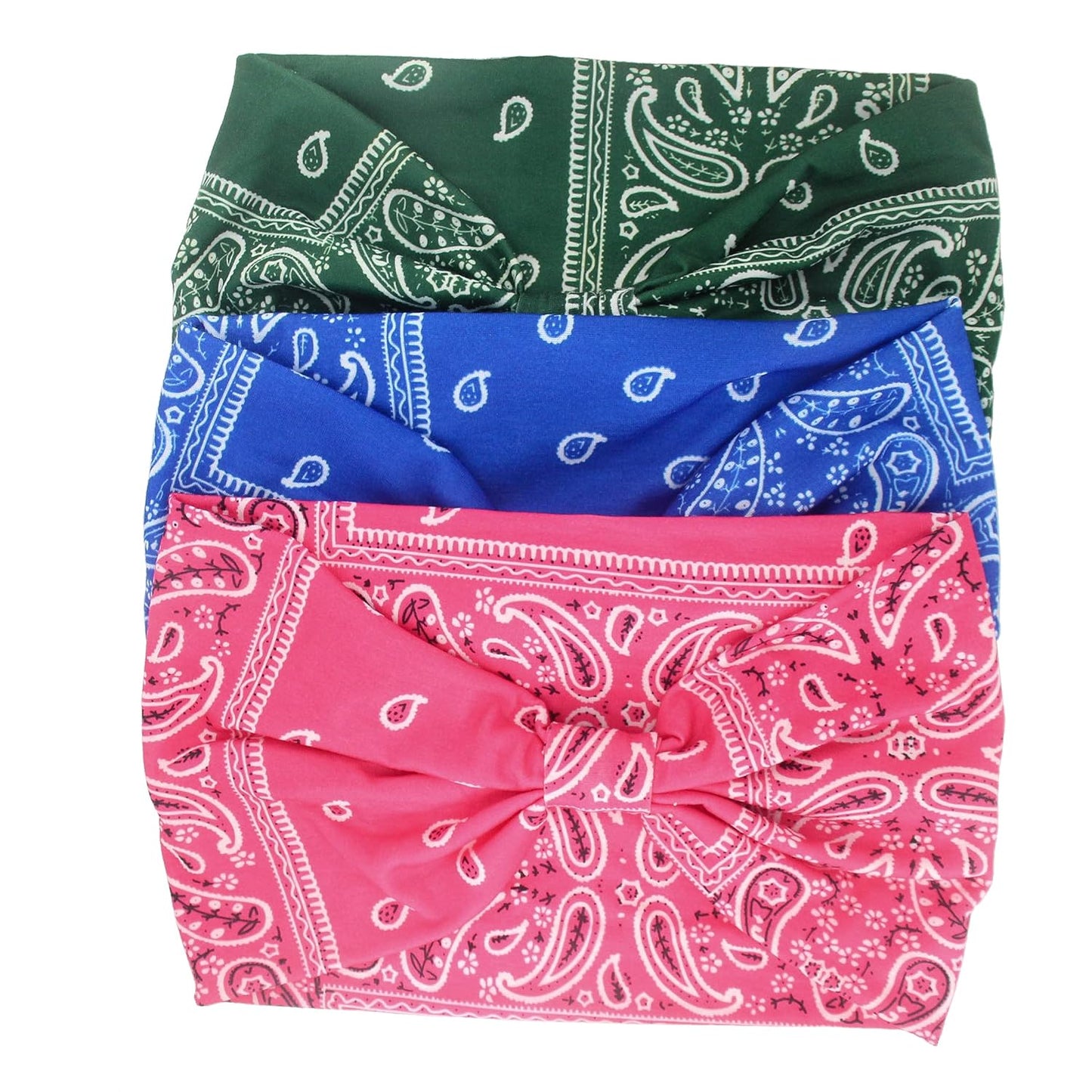 Yeshan Wide Bandana headbands for Women Boho Bandeau Headbands Knot Hair Scarf Bands Stretch Floral Printed Non Slip Headbands Elastic Turban Head Wraps Thick African Headbands,Pack of 6