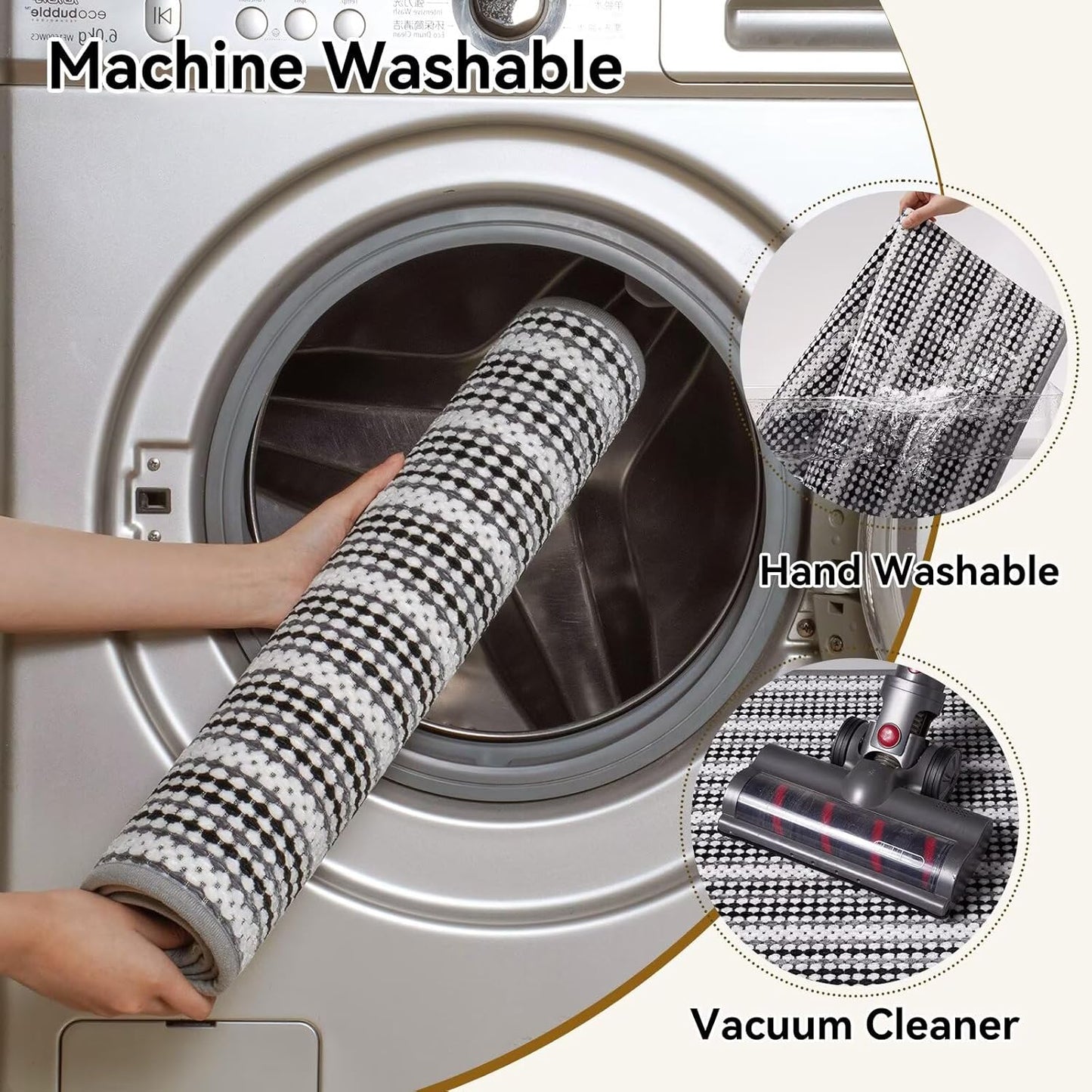 Super Absorbent Non Slip Bath Mats for Bathroom,FloorShower,Sink.Machine Washable Bathroom Rugs,Rubber Backed Bathroom Mats,Ultra Soft(Black 16x24)