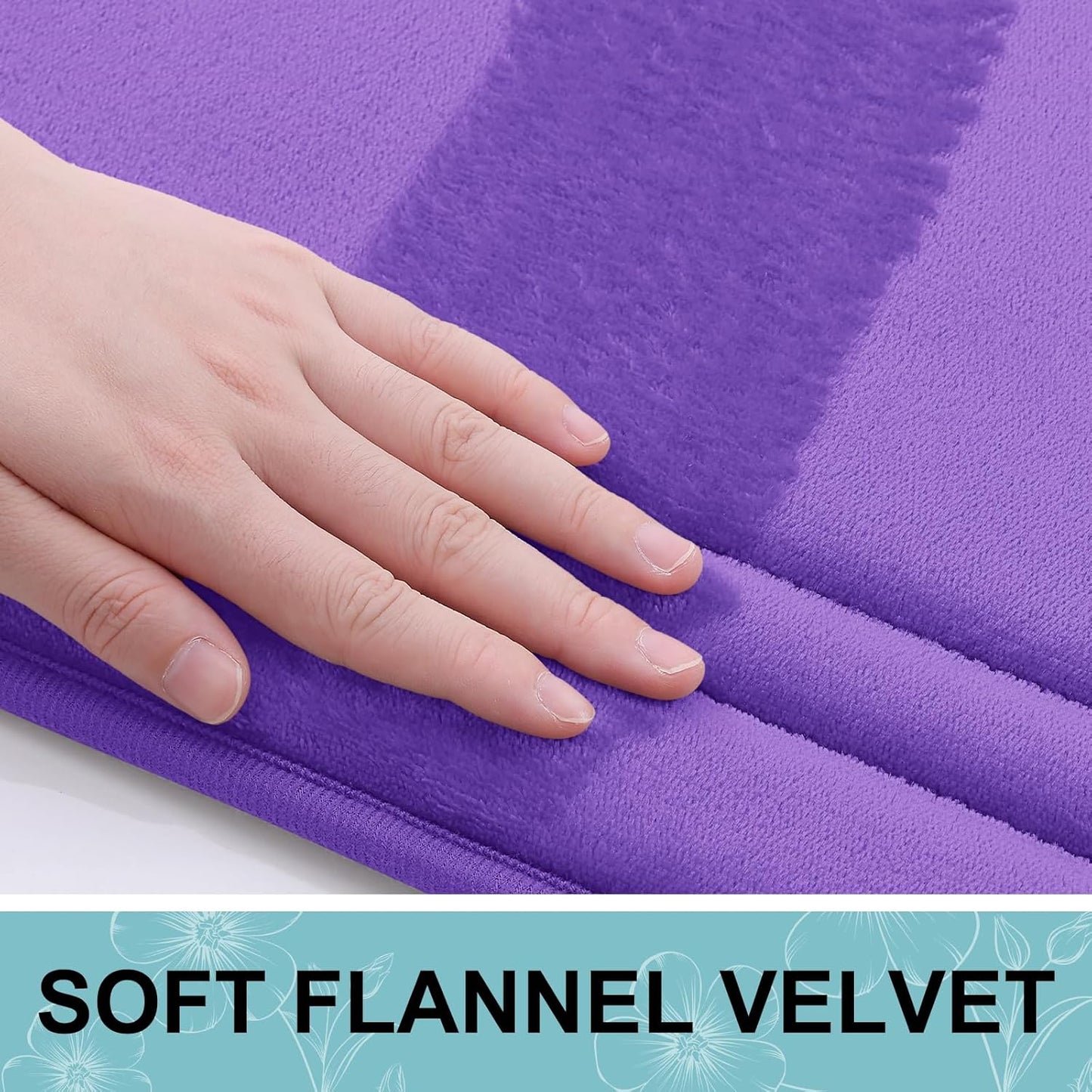 Grandaily Memory Foam Bath Mat Rug 30x20, Ultra Soft, Non-Slip and Absorbent Bathroom Rugs, Machine Wash Dry, Comfortable Bath Carpet for Bathroom Floor, Tub and Shower, Purple