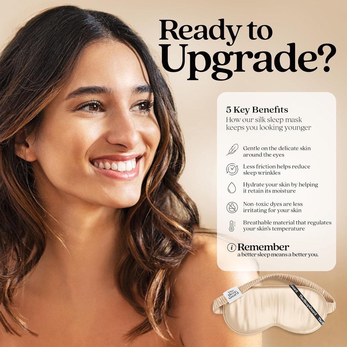 TheSleepGuard Pure Silk Sleep Mask [100% 6A Mulberry Silk, 22 Momme] Light Blocking Travel Essentials. Eye Masks for Sleeping. Black Oeko-Tex Blindfold. Eye Covers for Men & Women