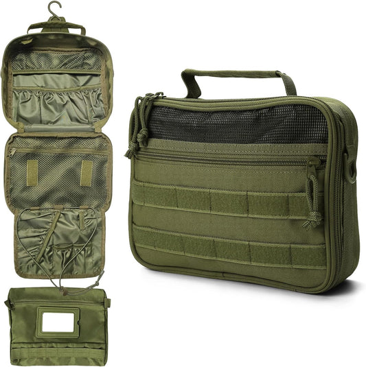 mens toiletry travel bag tactical toiletry bag hanging toiletry bag shower bag travel kit (green)