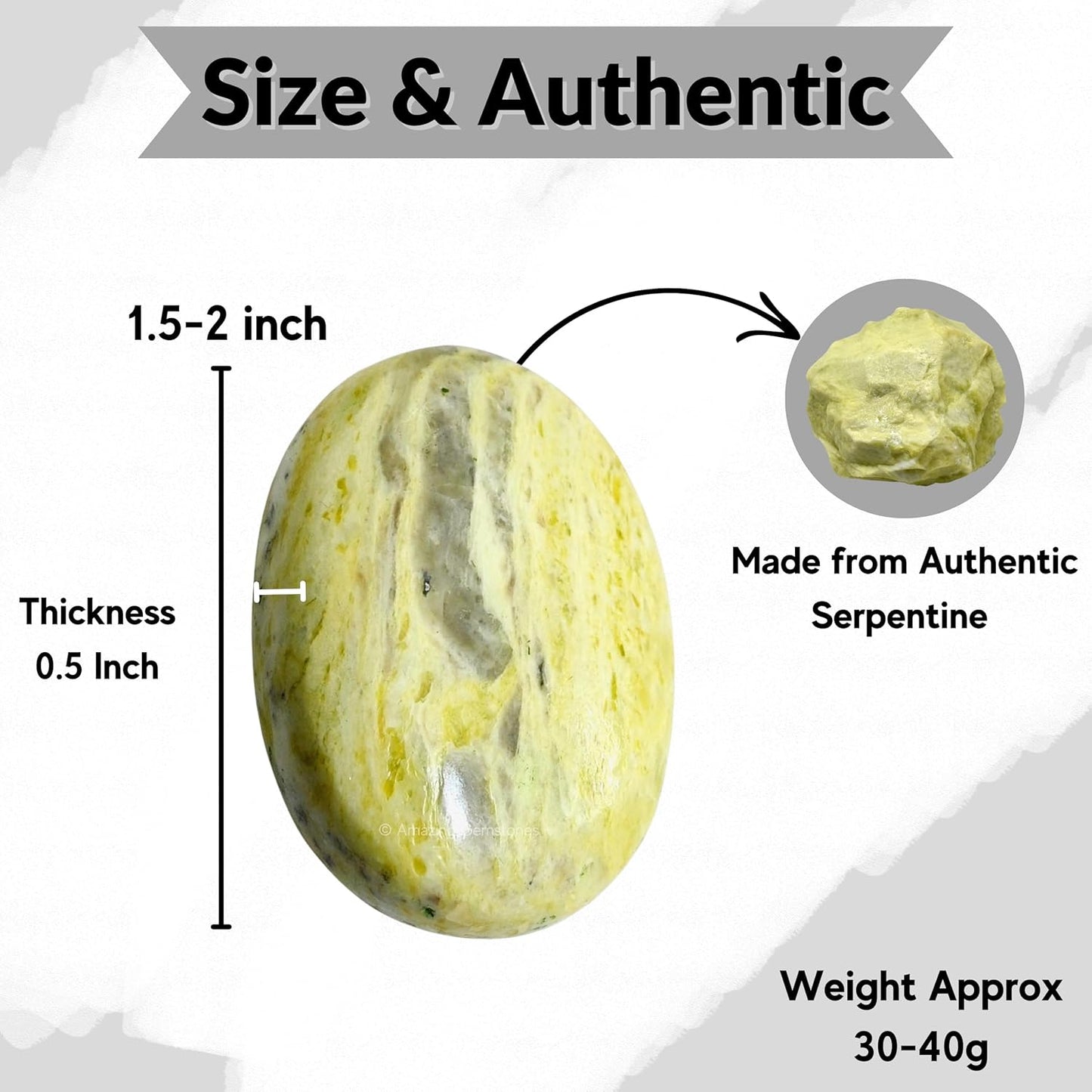 Amazing Gemstone Serpentine Crystals and Healing Stones - Large Palm Stone Crystals Piedra - Crystal for Good Luck, Balanced Positive Energy, Meditation - Unique Stocking Stuffers and Gifts for Women