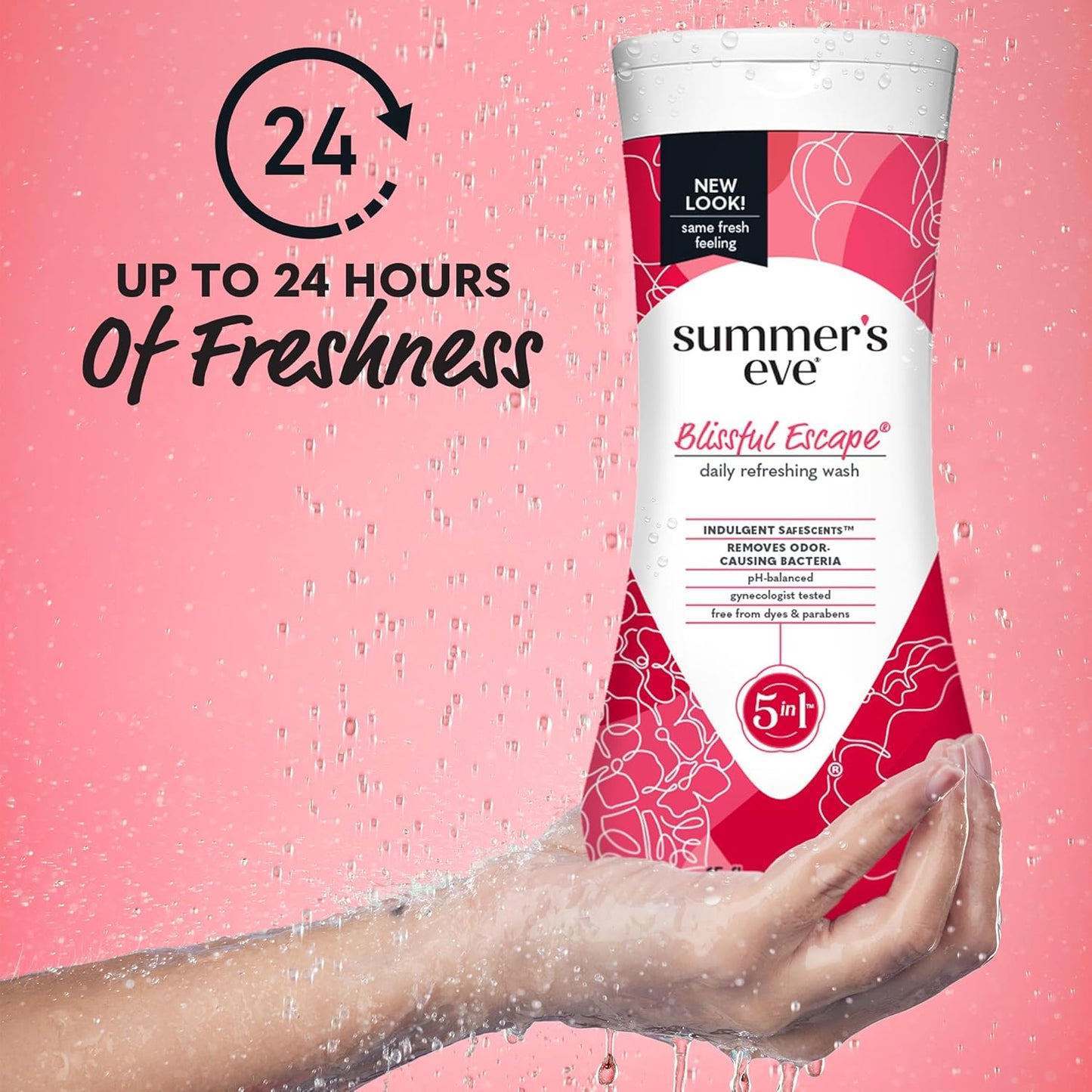 Summer's Eve Blissful Escape Daily Refreshing All Over Feminine Body Wash, Removes Odor, Feminine Wash pH Balanced, 15 fl oz (Pack of 2)