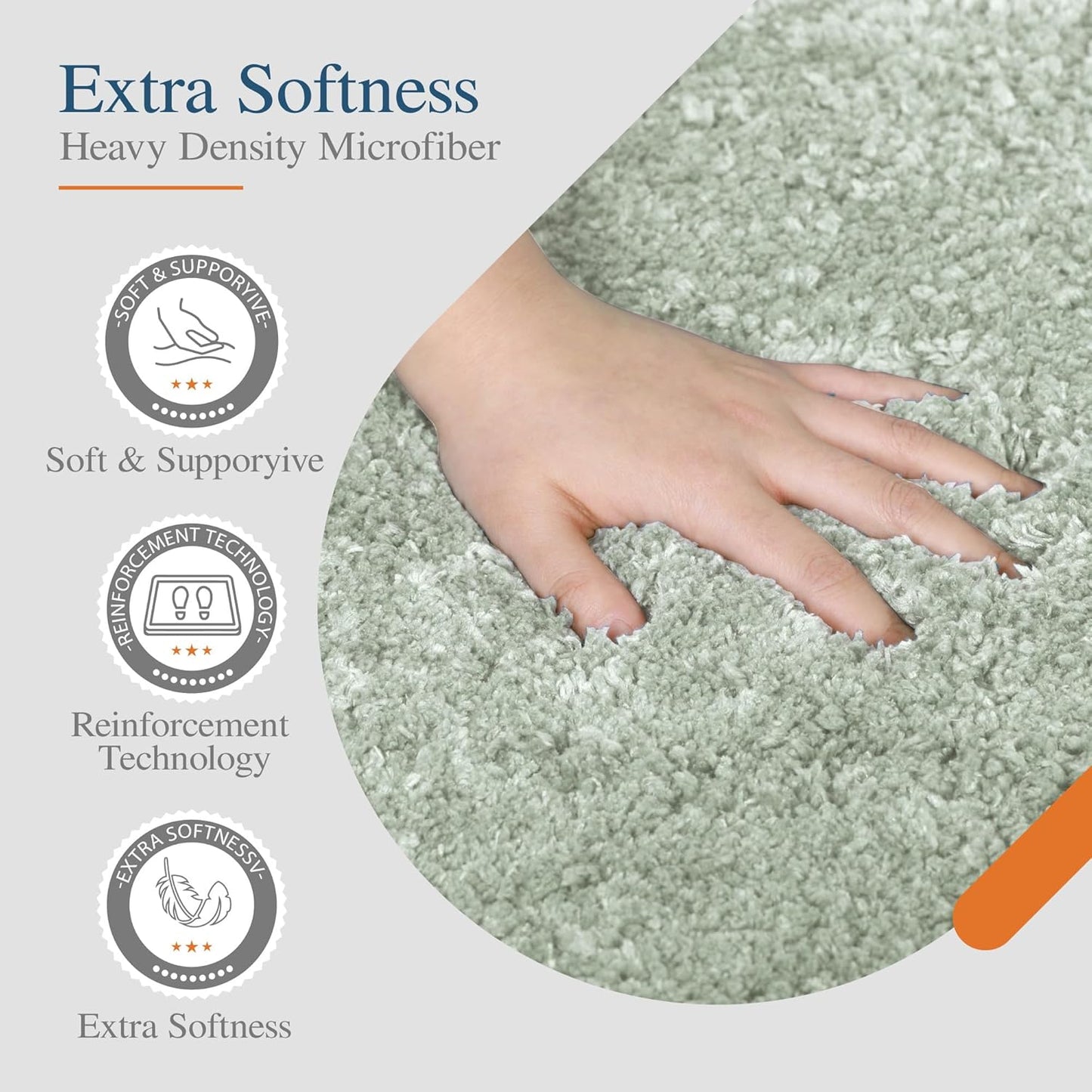 Walensee Large Bathroom Rug (24 x 48, Pale Green) Extra Soft and Absorbent Shaggy Bath Mat Machine Washable Microfiber Non Slip Luxury Floor Mat