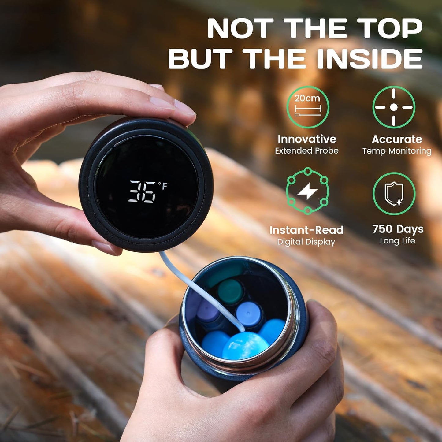 Compact 60H Insulin Cooler Travel Case Temp Display Medication Cooler for Travel Insulated Medicine Cooler Bag TSA Approved Ice Packs Diabetic Cooler with QR Medical Travel Tag（Navy Blue）