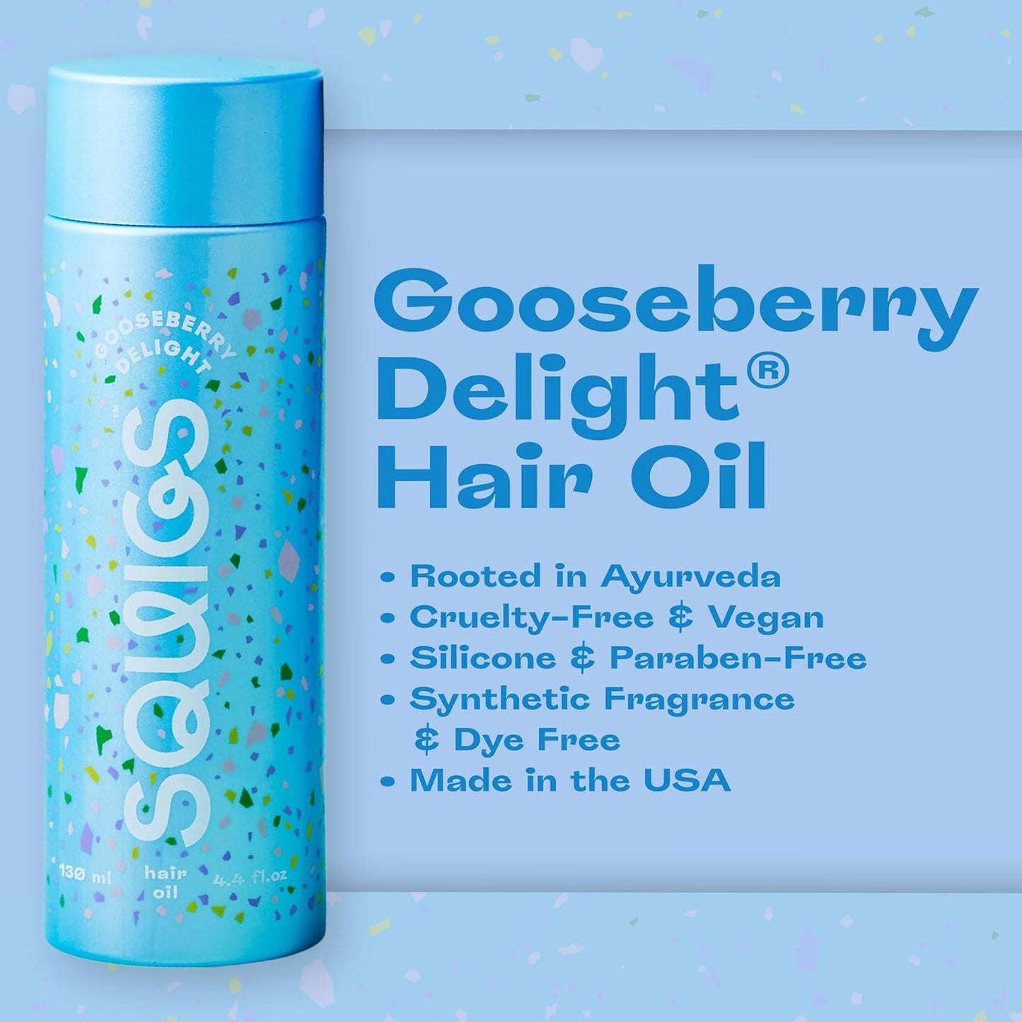 Squigs Hair Growth Oil for Dry & Damaged Hair – with Amla, Castor & Coconut Oil Blend for Frizz Control, Hydration & Scalp Treatment – Pre-Wash & Styling Treatment – 130ml