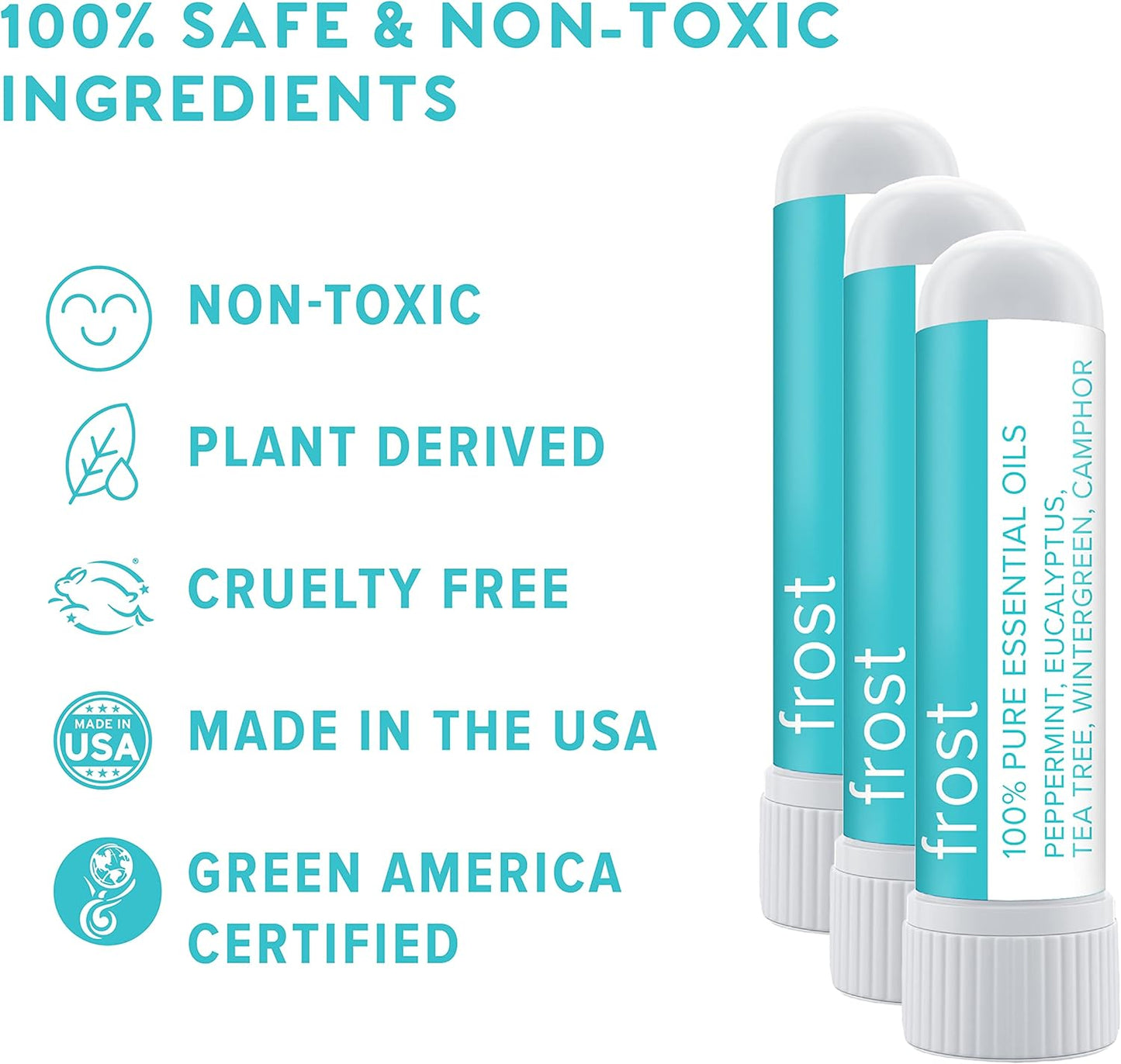 MOXE Frost - Energizing Aromatherapy Nasal Inhaler - Alleviate Headaches, Boost Focus & Energy - Cooling Sinus Blaster - Includes Peppermint, Eucalyptus, & Wintergreen Essential Oils - USA (1-Pack)