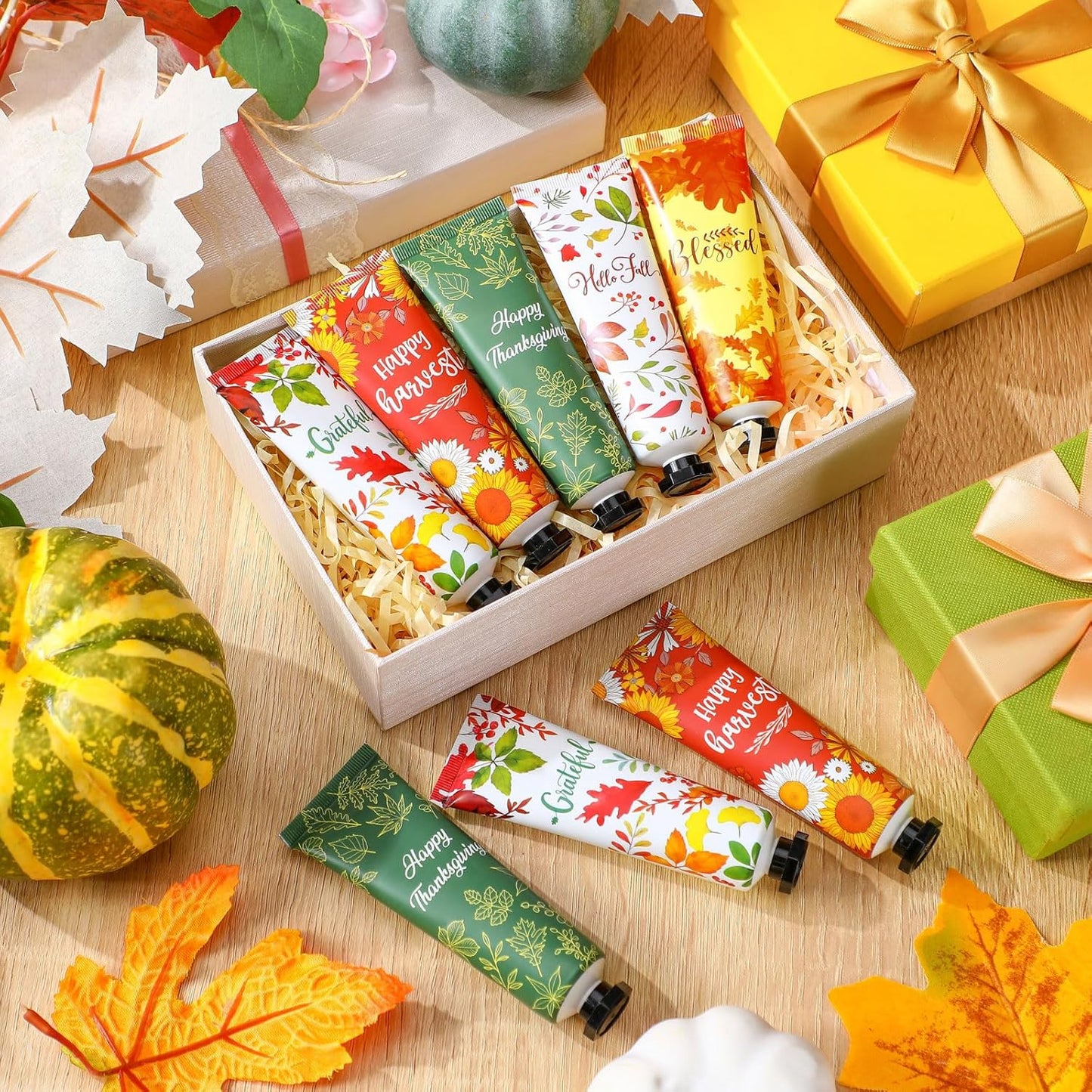 10 Pcs Thanksgiving Fall Hand Lotion Gifts Bulk for Women Maple Leaves Hand Cream 30ml Natural Botanical Fragrance Mini Lotion for Chapped Hands Travel Thanksgiving Autumn Party Supplies