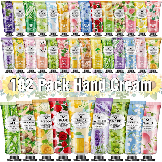 182 Pack Hand Cream Set, Stocking Stuffers for Women, Hand Lotion for Christmas Gifts, Thank You Gifts, Bridesmaid Gifts, Birthday Gifts and Small Gifts, Hand Lotion Travel Size for Dry Cracked Hands