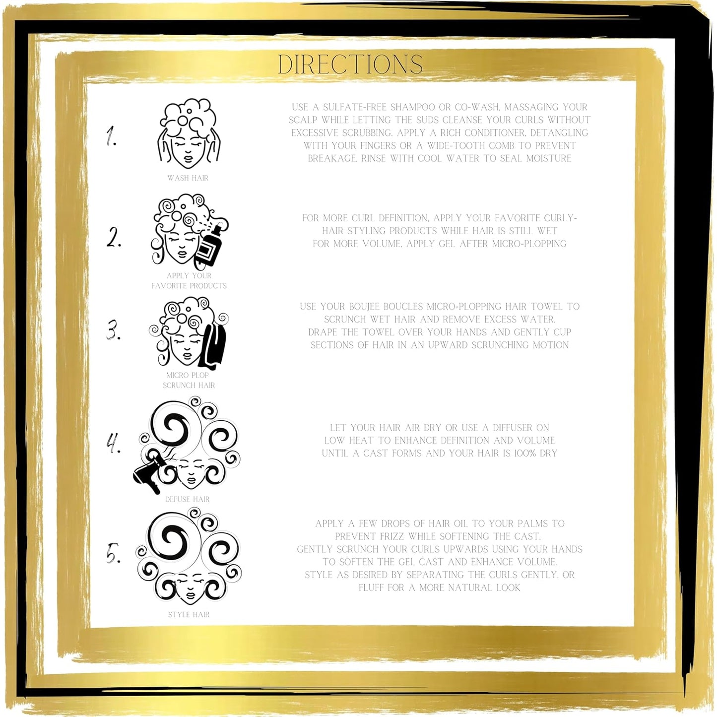 Micro Plop Curl Towels - Smooth Microfiber Scrunch Hair Towels - Set of 5 - Reduce Frizz - Quick Drying - Suitable for Curly, Coily, Wavy, Straight Hair Types