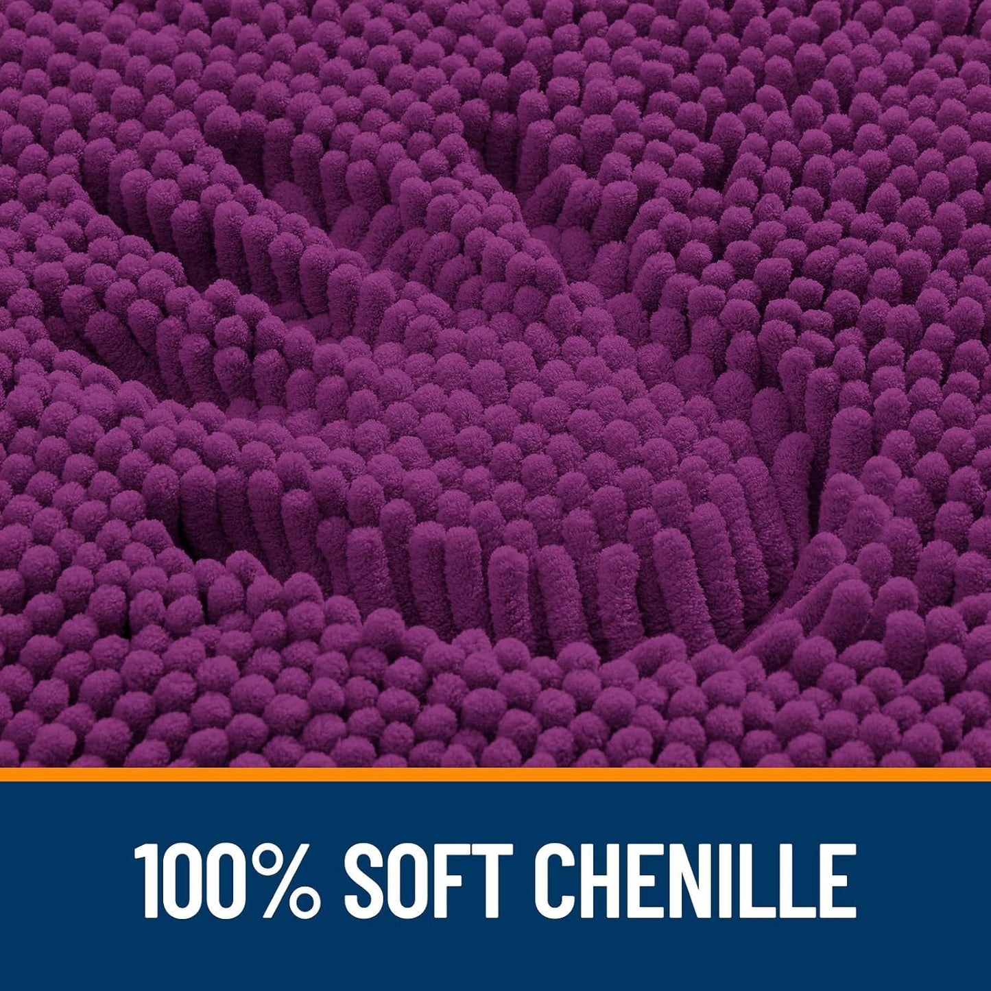 OLANLY Toilet Rugs U-Shaped 24x20, Extra Soft Absorbent Chenille Contour Bathroom Rugs for Toilet, Dry Quickly, Machine Washable, Non-Slip Bath Mat, Purple