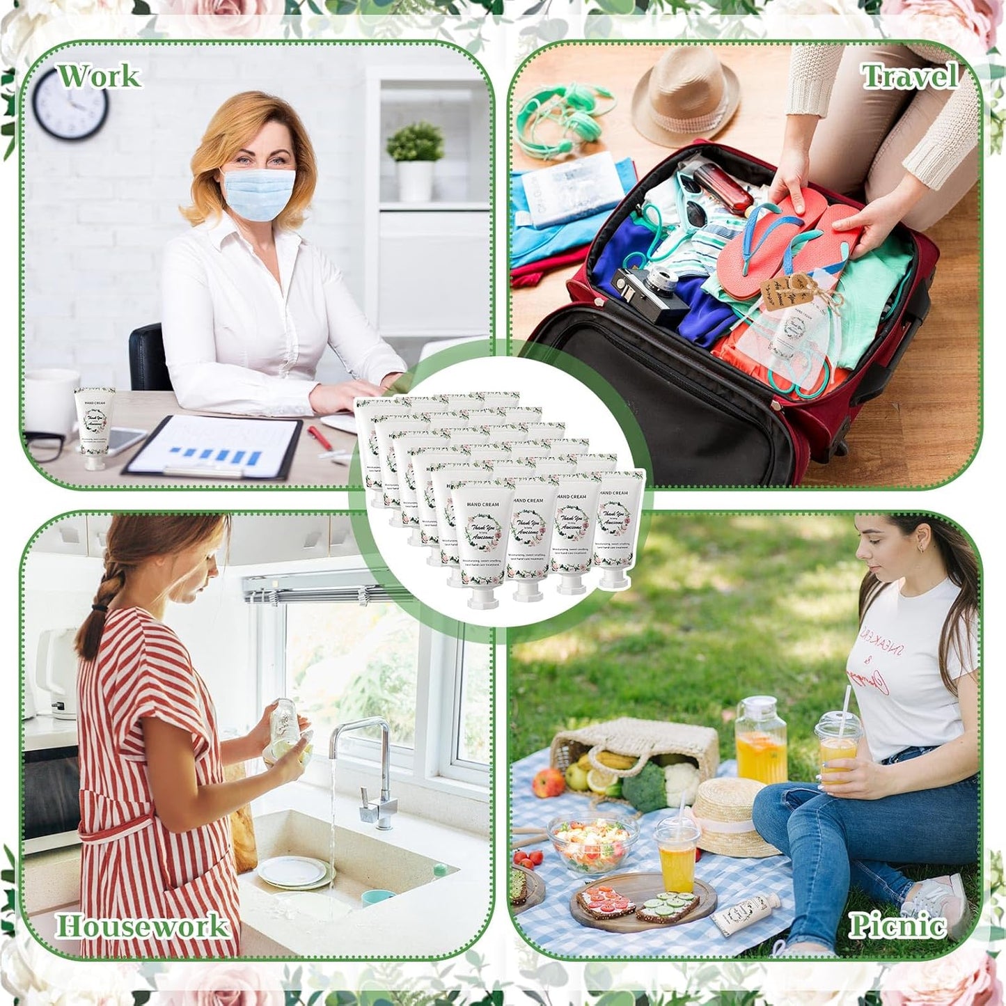 48 Sets Hand Mini Lotion Bulk Employee Appreciation Gifts Travel Size Hand Cream Bulk Inspirational Thank You Team Gifts for Birthday Christmas Teachers Coworkers Office Staff(Classic)