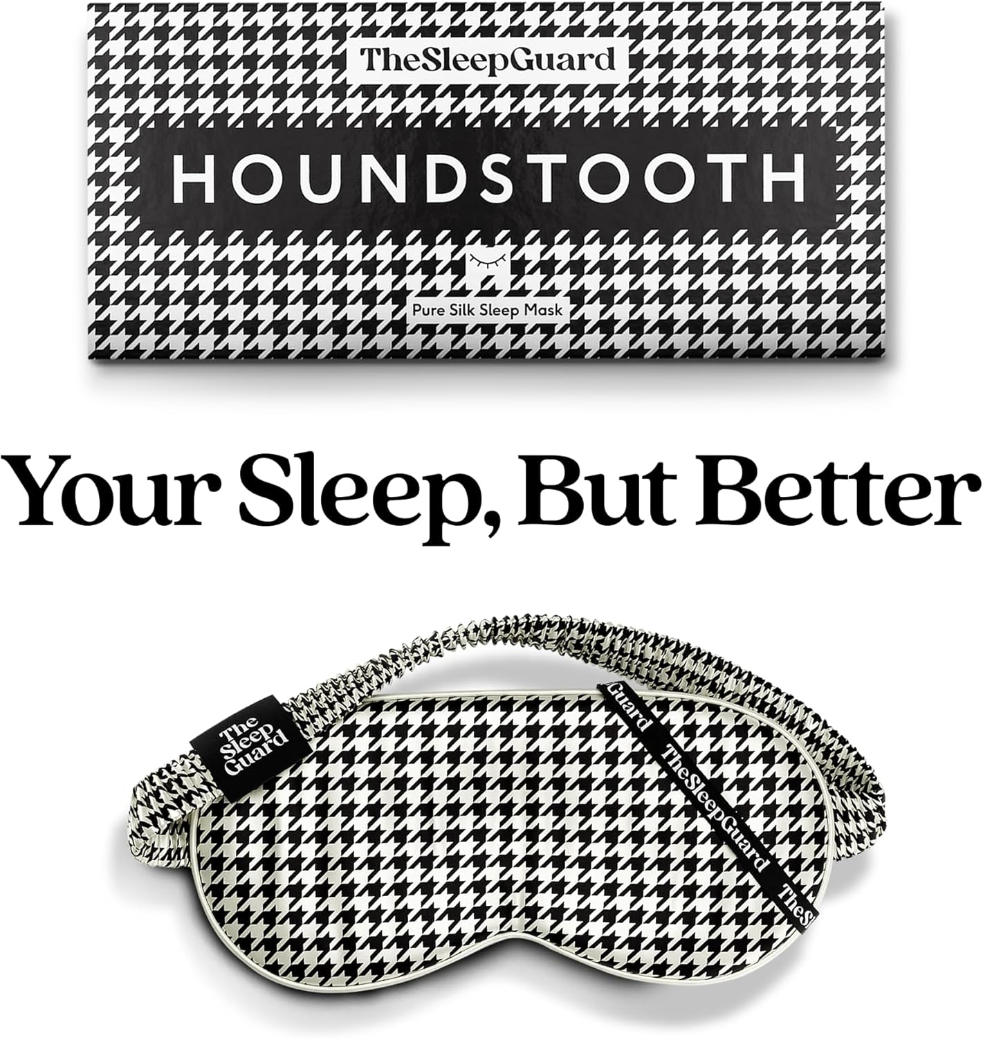 TheSleepGuard Pure Silk Sleep Mask [100% 6A Mulberry Silk, 22 Momme] Light Blocking Travel Essentials. Eye Masks for Sleeping. Black Oeko-Tex Blindfold. Eye Covers for Men & Women