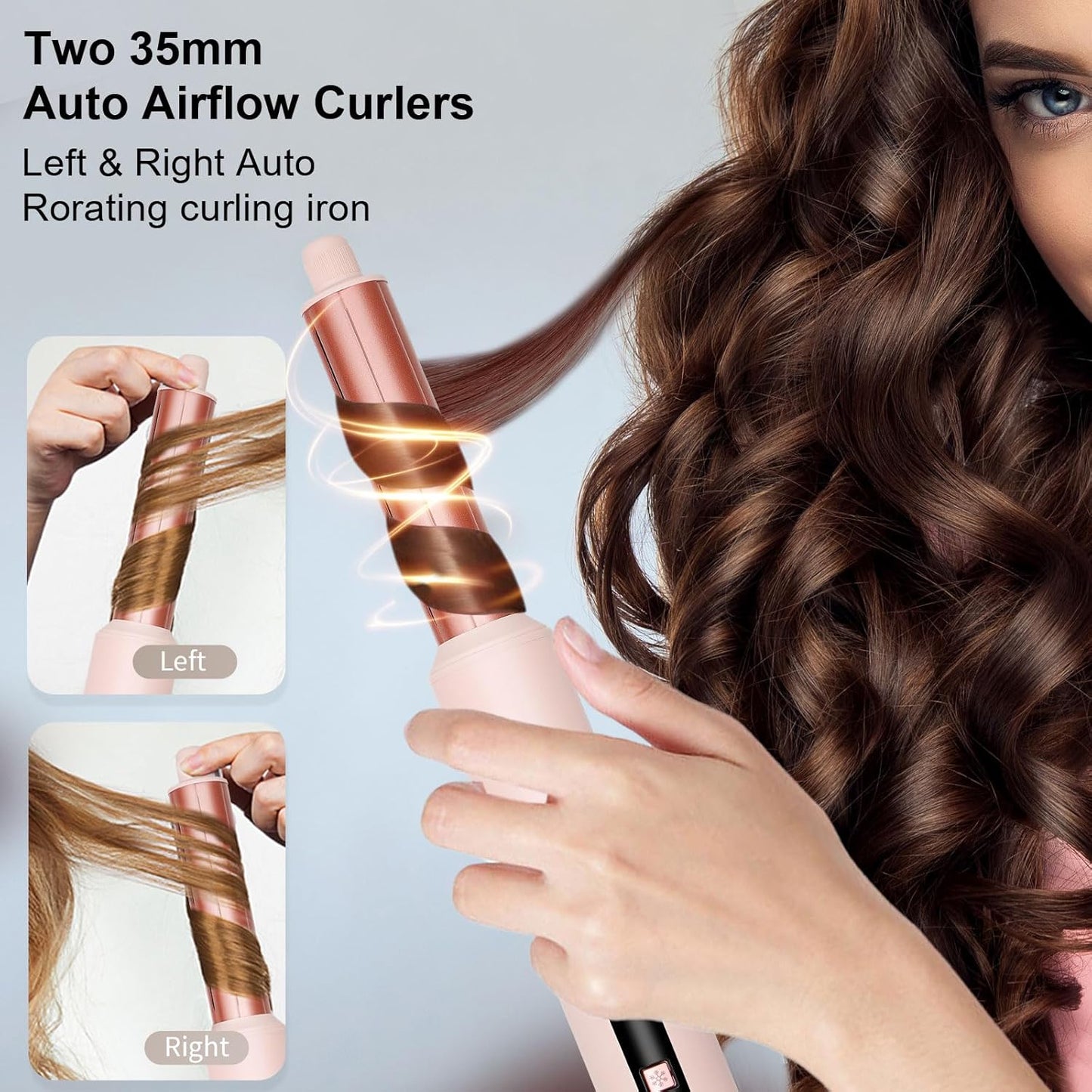 9 in 1 Hot Air Styler Wrap - 110,000 RPM High-Speed Hair Dryer Brush, Negative Ionic Foldable Blow Dryer Brush for Fast Drying, Curling, Volumizing - Multi Stylers Tool, Holiday Gift for Women