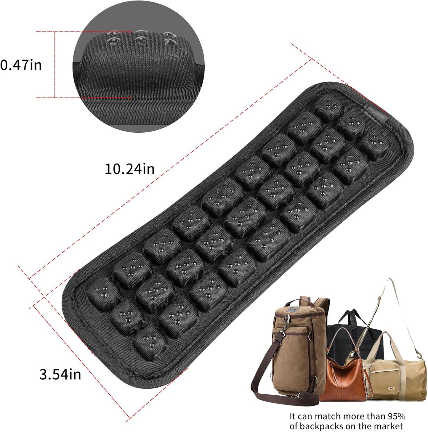 Shoulder Strap Pad of 3D Air Cushion, Backpack Accessories, Non-Slip Shoulder Strap Pad, for Hiking and Camping Bags