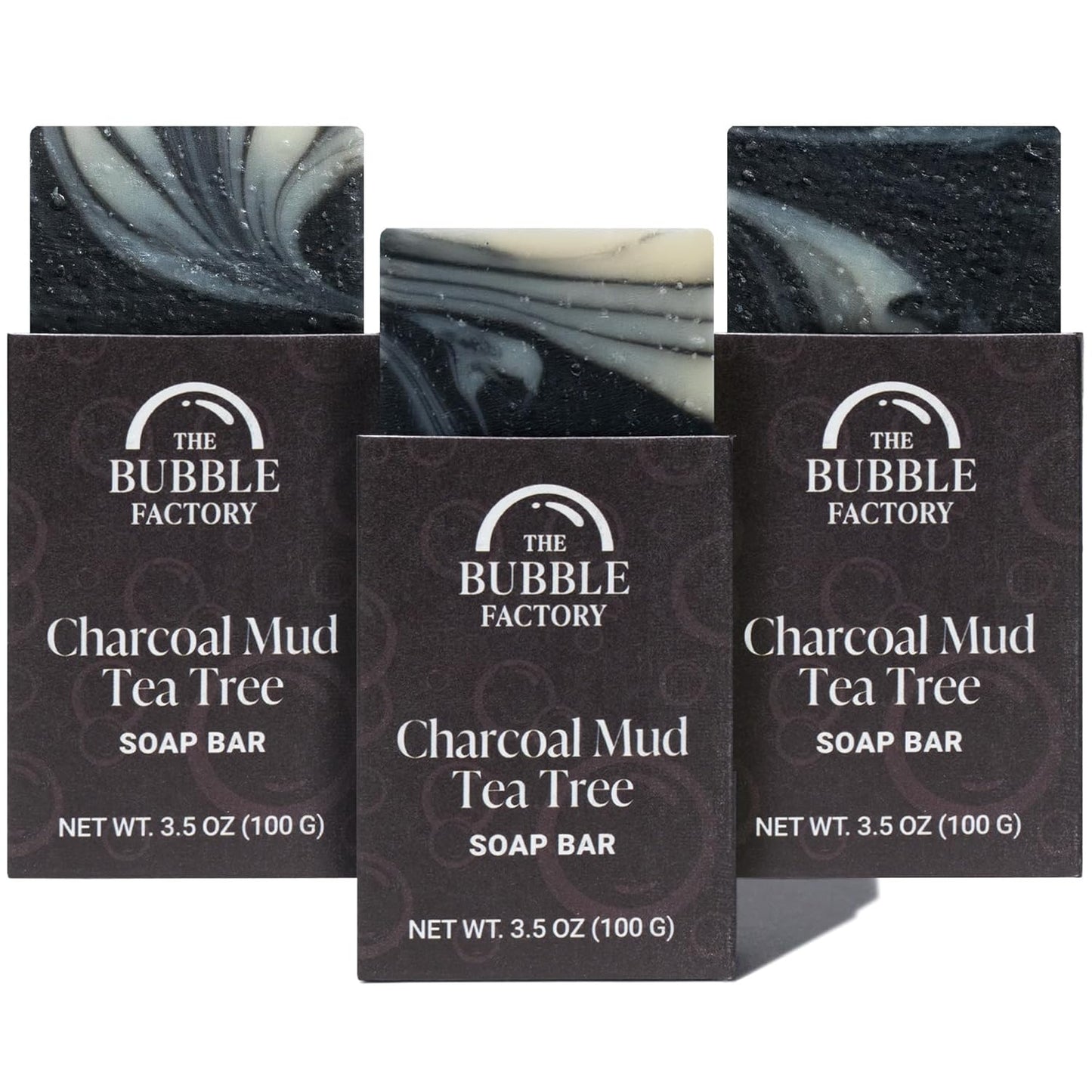 Handmade Soap, All Natural Soap for Women & Men, Hand, Bath & Body Natural Bar Soap, Vegan, Palm Oil Free, Made in USA with Shea Butter + Essential Oils, Charcoal Mud Tea Tree, 3 Bars