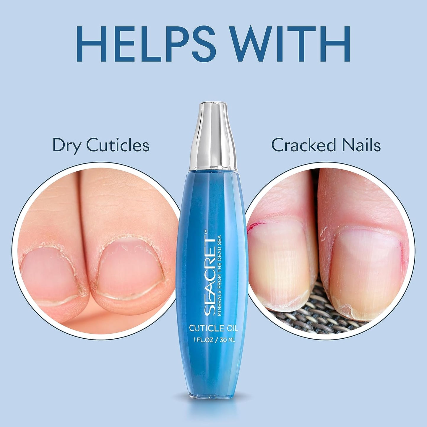 SEACRET Minerals From The Dead Sea Cuticle Oil, 1 Fl Oz (Pack of 2)