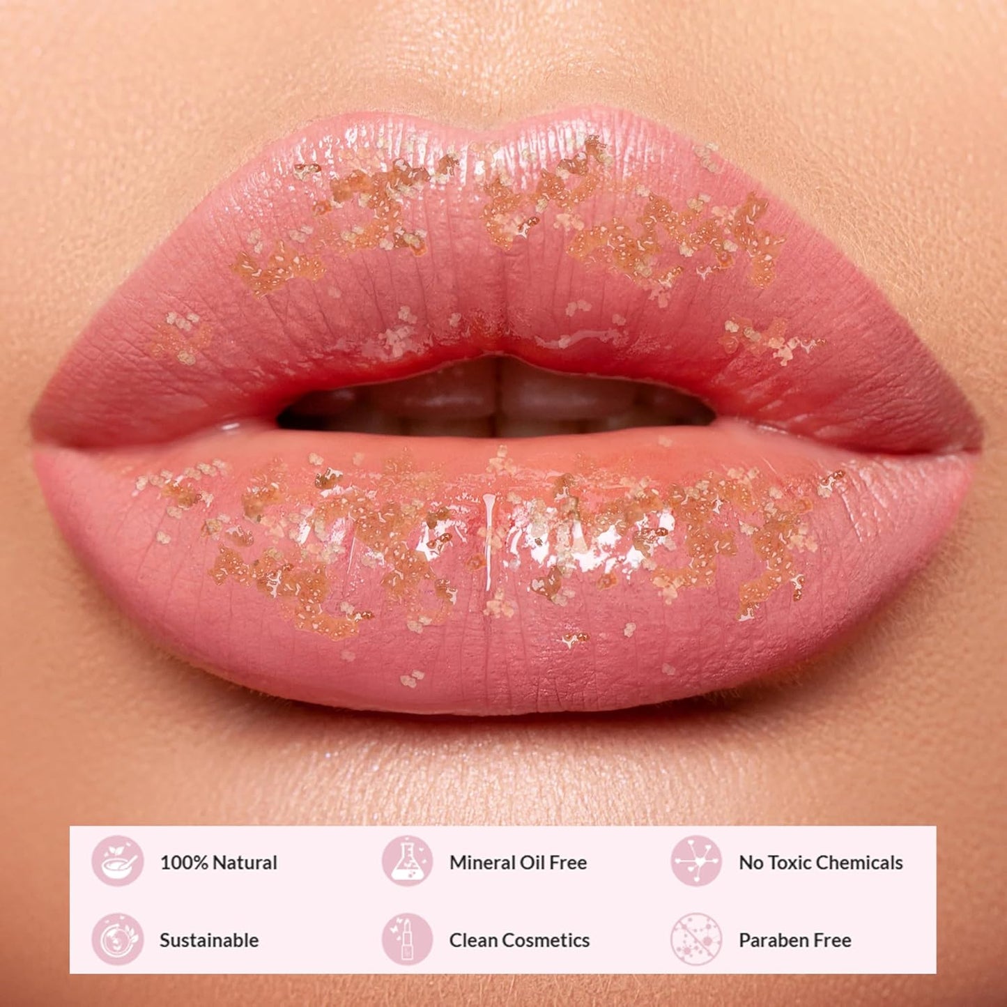 Natural Lip Scrub – 100% Natural Lip Exfoliator Made in Australia, Cruelty-Free | Polishes with Sugar Crystals | Nourishes with Shea, Jojoba & Avocado Oils | For Smooth, Beautiful, Hydrated Lips