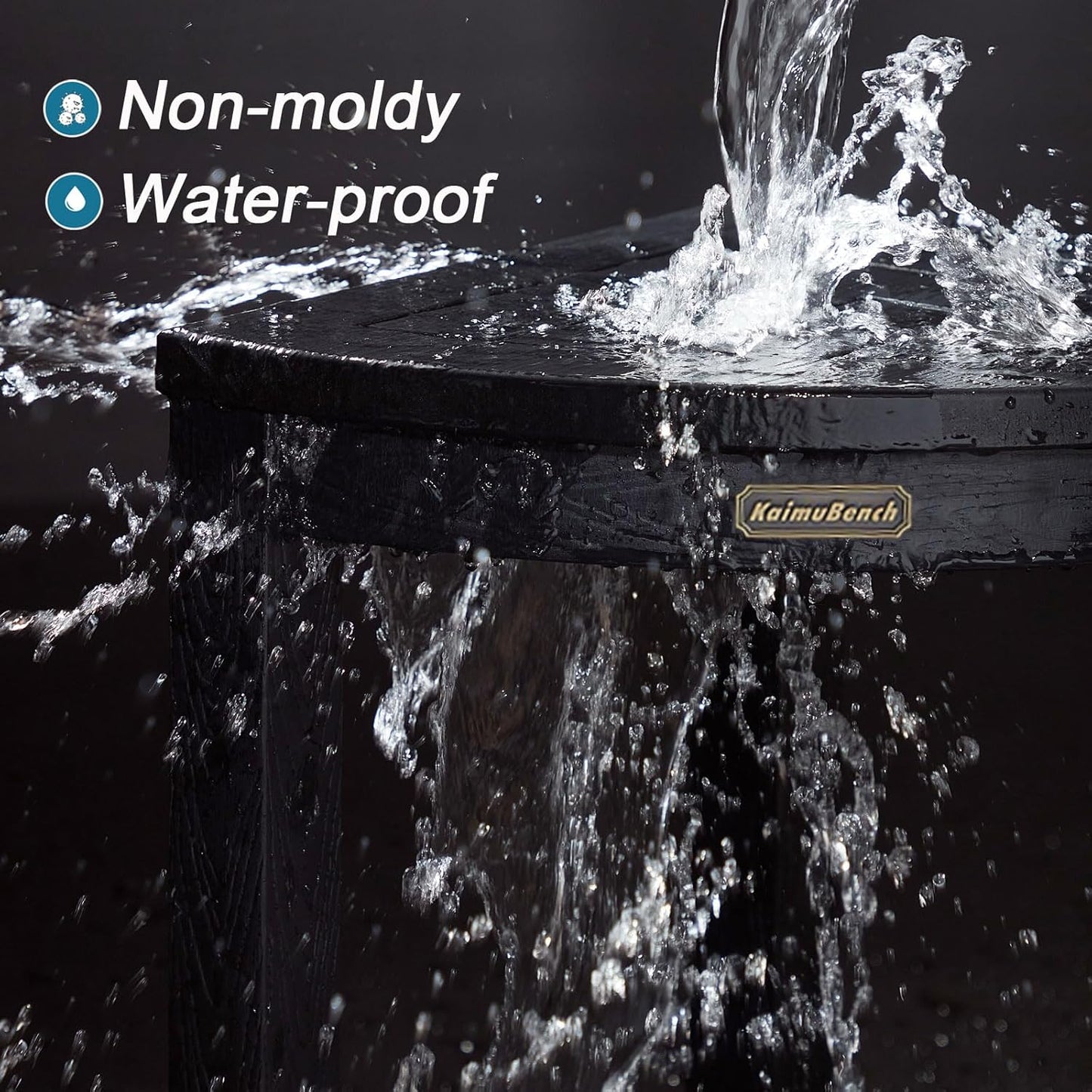 Shower Bench for Inside Shower, Poly Lumber Corner Shower Stool, Plastic Bathroom Bench Seat for Shaving Legs, Shower Chair Seat, Shower Foot Rest with Adjustable Feet, Non-Slip, Black