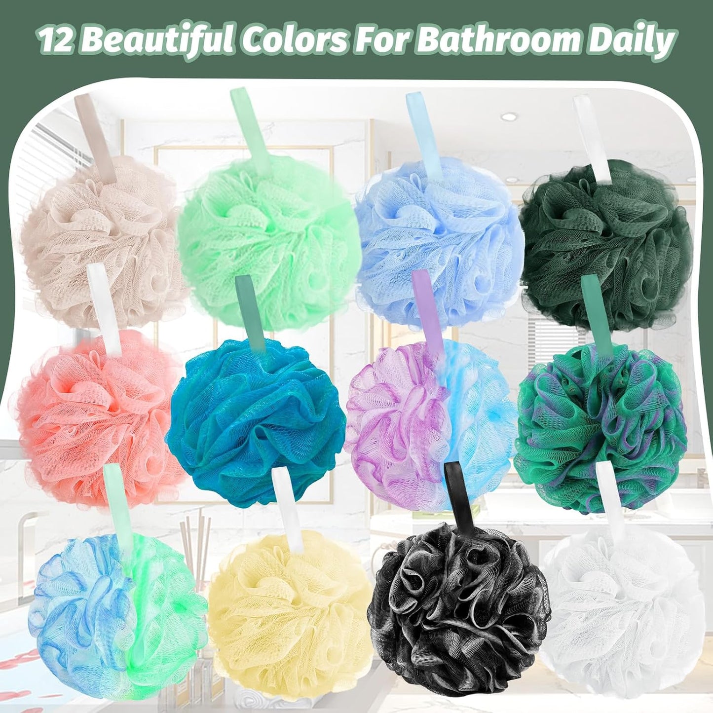 Amazerbst loofah,6 Pack Shower loofah loofah Sponge,50g Bath Sponge Body Scrubber for Women and Men