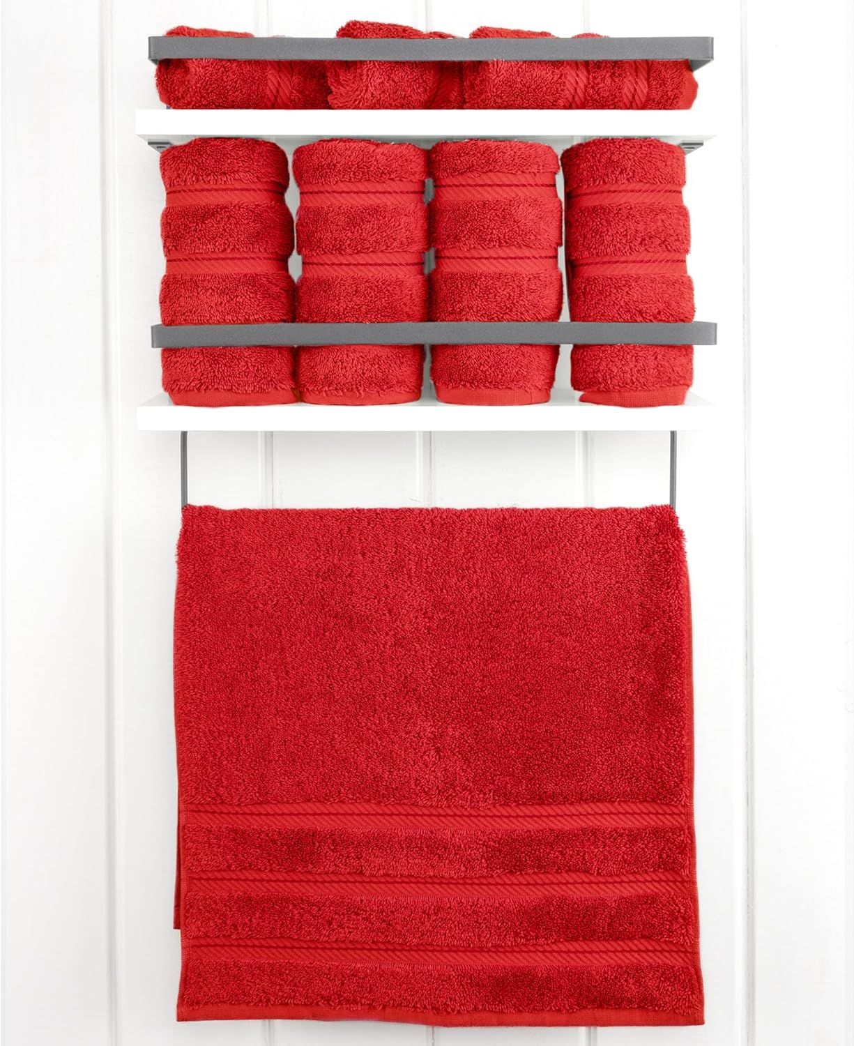 American Soft Linen Luxury Hand Towels for Bathroom, 600 GSM 100% Cotton Turkish 4 Piece Hand Towel Set, 600 GSM Hand Face Towels for Kitchen, Red Hand Towels