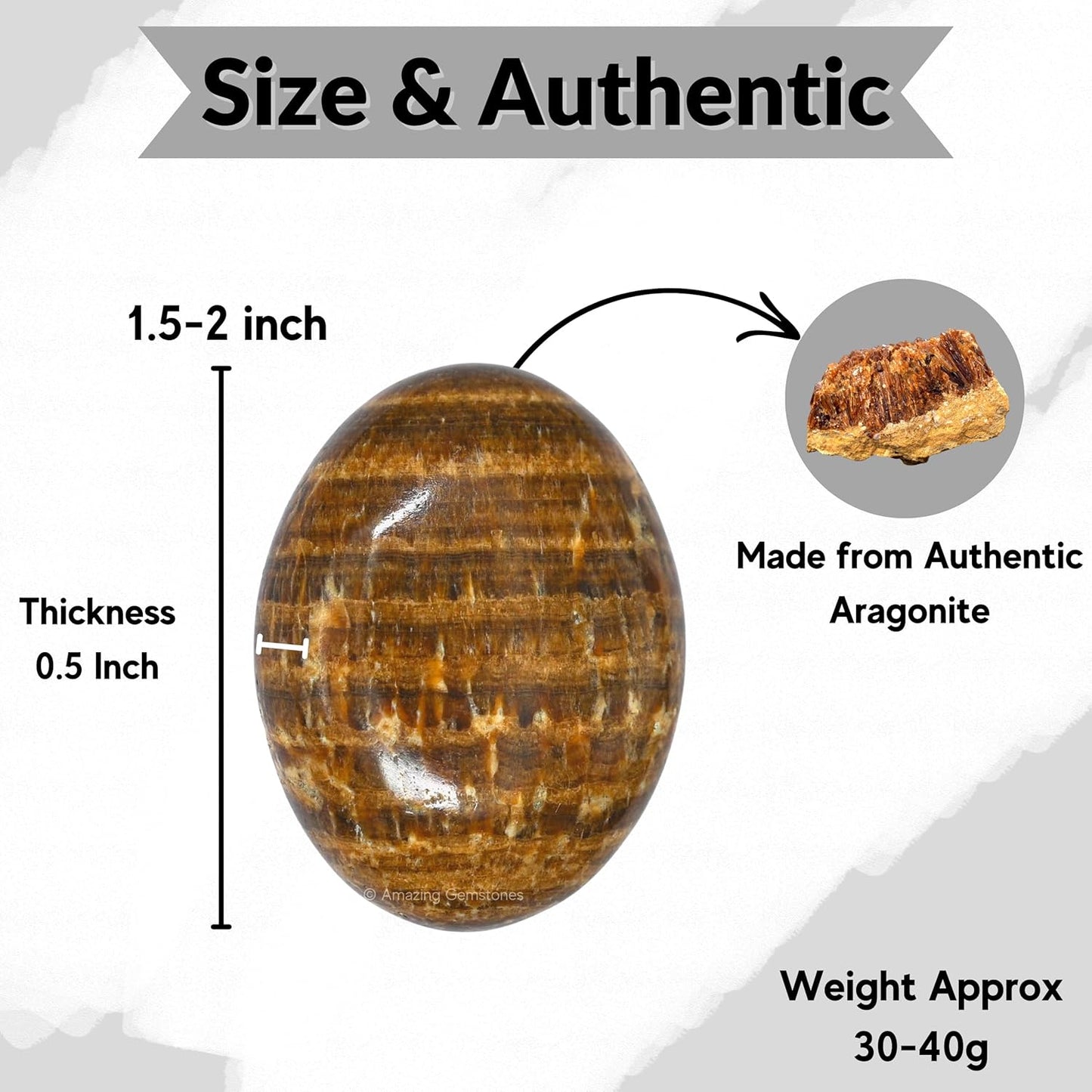 Amazing Gemstone Aragonite Crystals and Healing Stones - Large Palm Stone Crystals Piedra - Crystal for Good Luck, Balanced Positive Energy, Meditation - Unique Stocking Stuffers Gifts for Women, Men