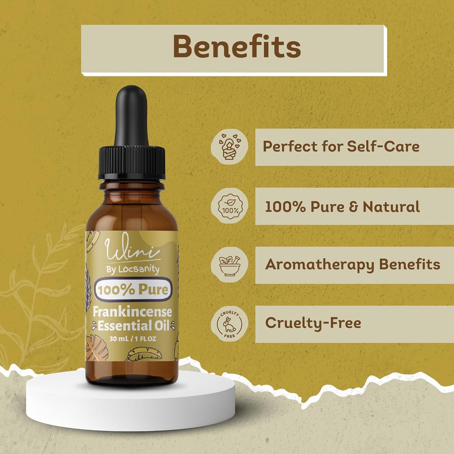 Wini by Locsanity Frankincense Essential Oil with Glass Dropper | 100% Pure & Natural Frankincense Diffuser Oil | Premium Grade Essential Oils for Skin Care, Aromatherapy, Hair & Scalp, Massage | 30ml