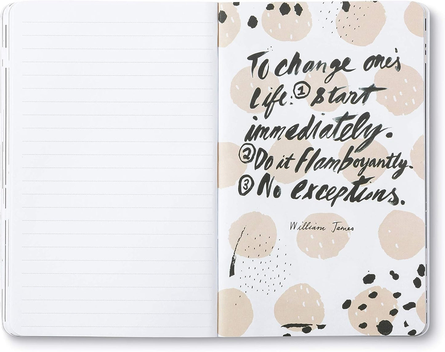 Compendium Softcover Journal - Life is Always Now. – A Write Now Journal with 128 Lined Pages, 5″W x 8″H
