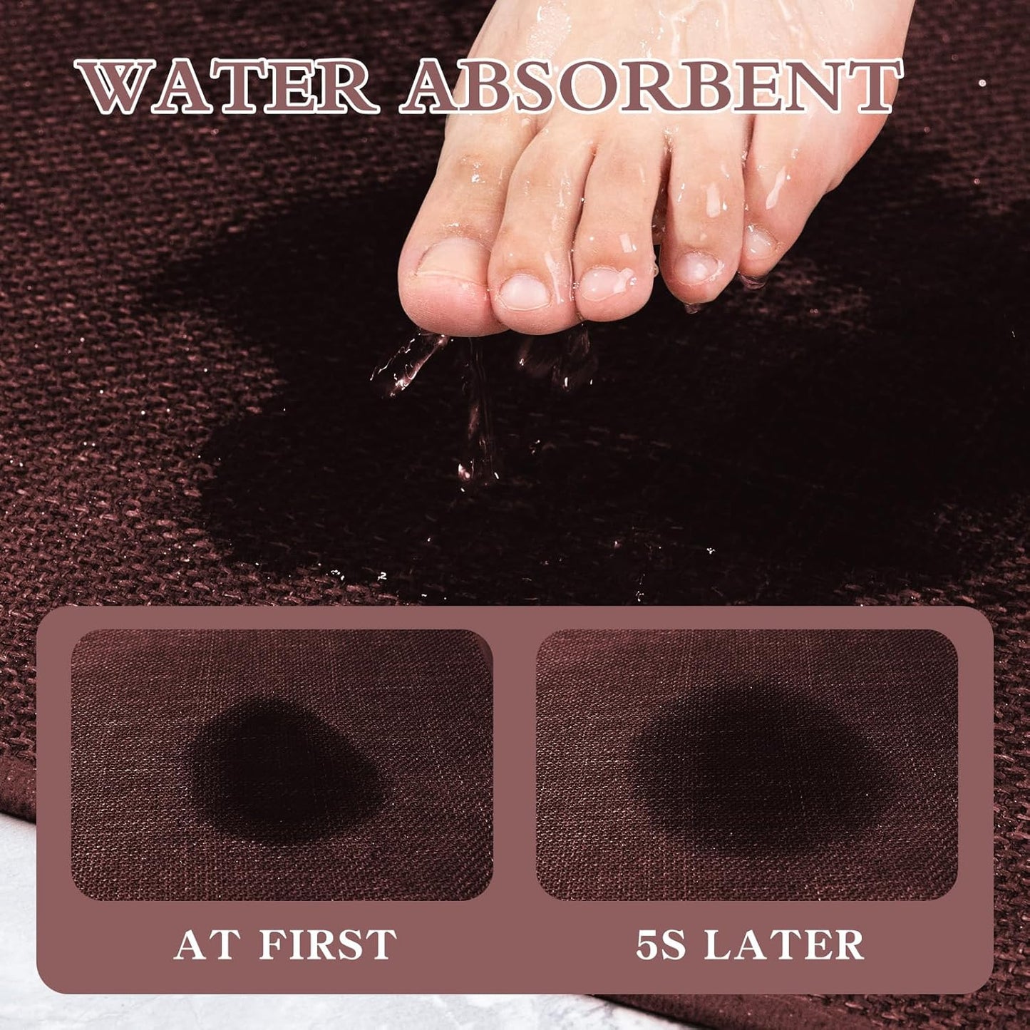 chakme Bathroom Rugs Mat 59x24, Ultra Thin Non Slip Bath Mat Large Quick Dry Absorbent Bath Mat for Bathroom Floor, (Dark Purple, 59"x24")