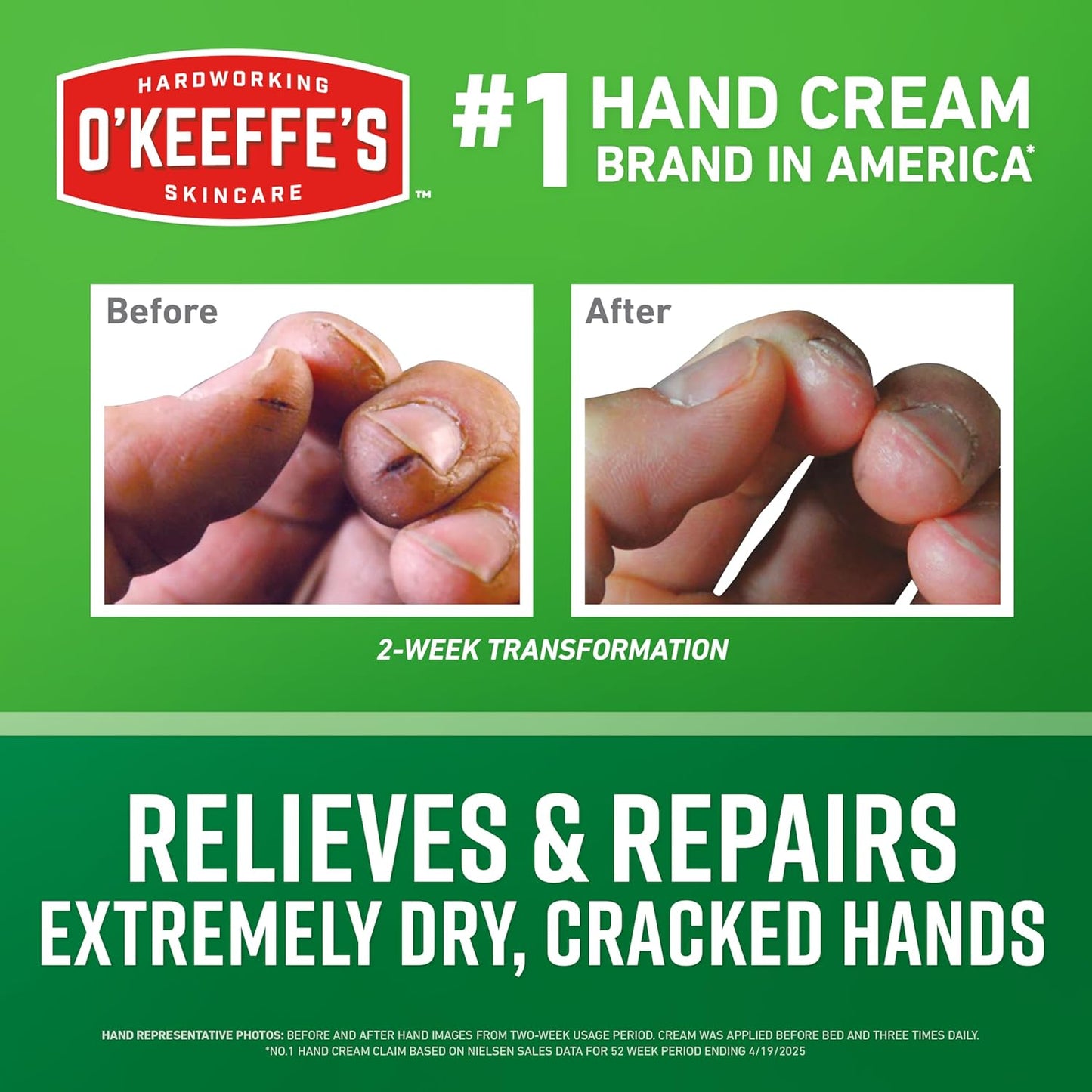 O'Keeffe's Working Hands Hand Cream for Extreme Dryness - 3.4 oz Jar (2 Pack) - Repairing Skincare for Cracked, Dry Hands