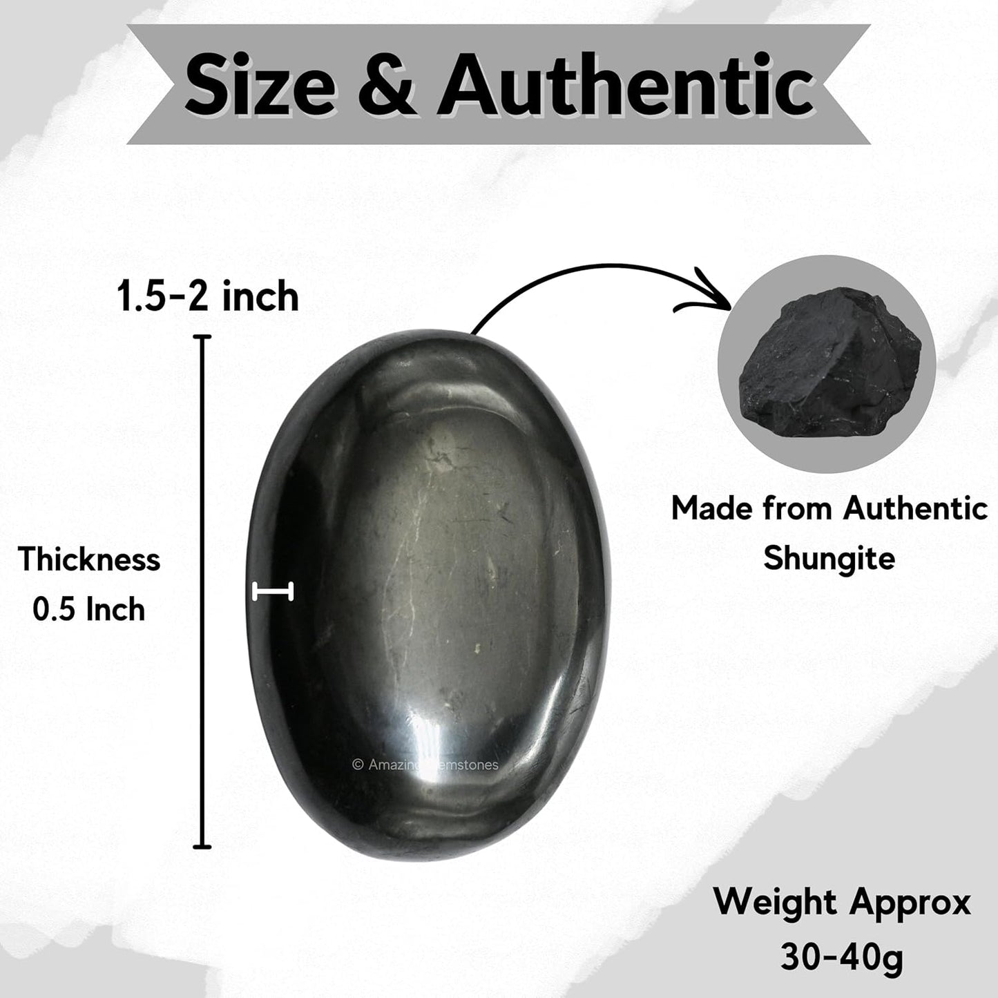 Amazing Gemstone Shungite Crystals and Healing Stones - Large Palm Stone Crystals Piedra - Crystal for Good Luck, Balanced Positive Energy, Meditation - Unique Stocking Stuffers and Birthday Gifts