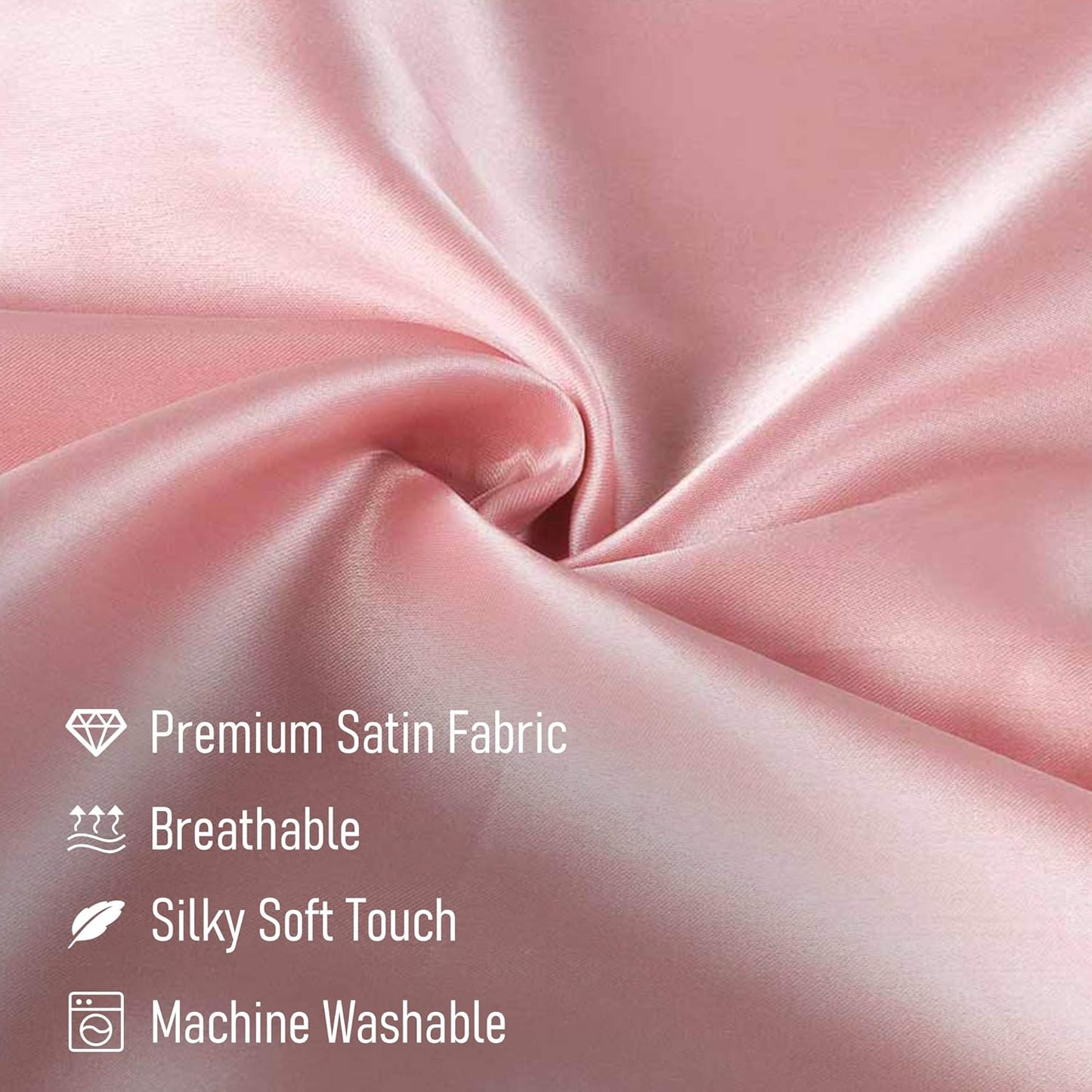 Tyfitb Satin Pillowcase for Hair and Skin, Coral Pillowcases Set of 2, Cooling Pillow Cases Standard Size(20×26 Inches), Soft Luxury Satin Pillowcase with Envelope Closure