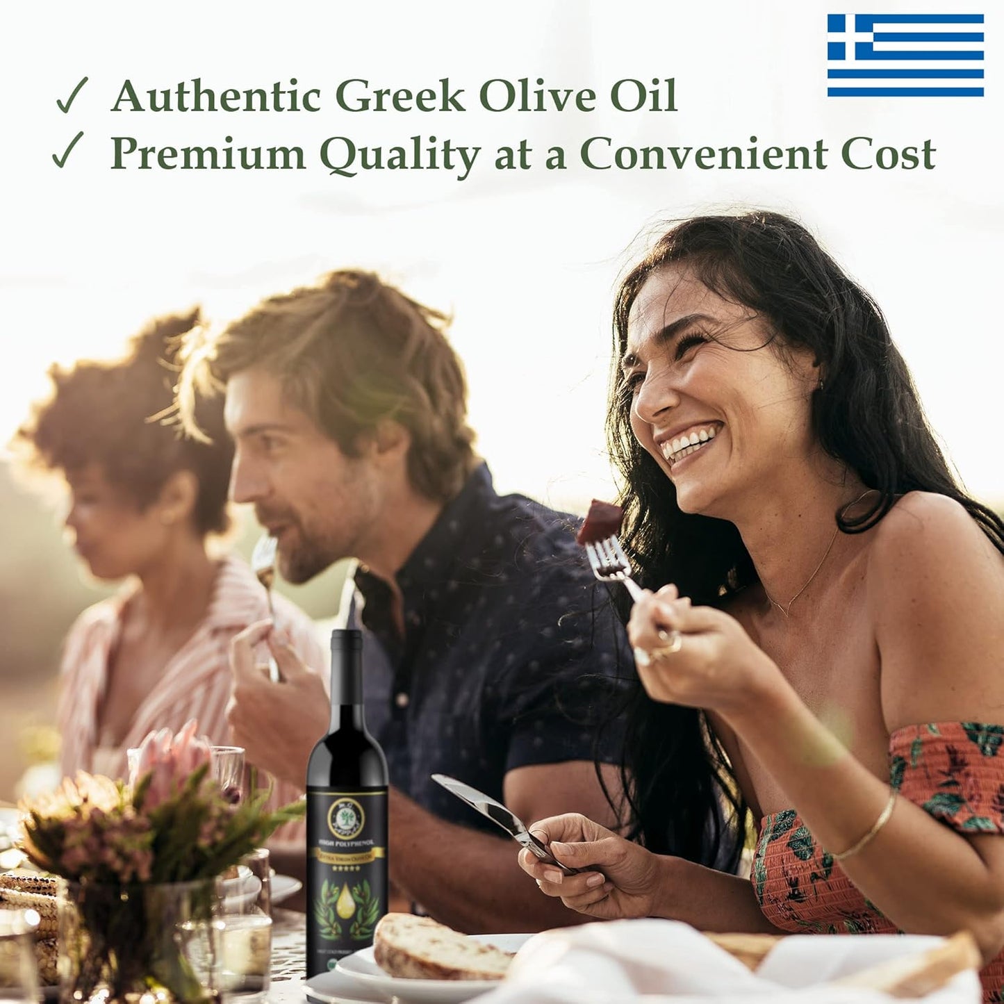 M.G. Pappas Extra Virgin Olive Oil, High Polyphenol EVOO - Cold Pressed & Unfiltered Greek Olive Oil - Over 500mg/kg Polyphenols with High Hydroxytyrosol - Award-Winning Organic Quality - 12.7oz (375ml) Bottle