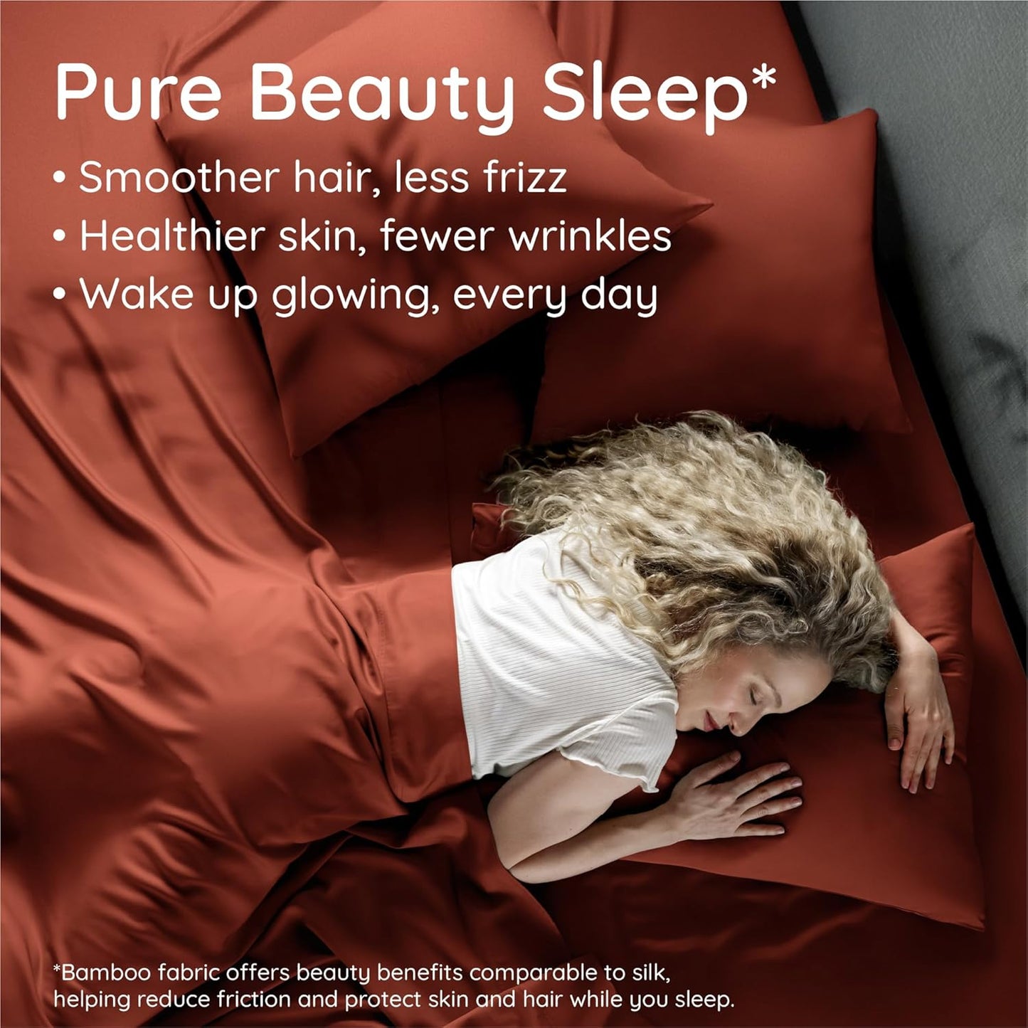 Bambaw 100% Viscose Derived from Bamboo Pillowcase Queen Size – Set of 2 Queen Cooling Pillow Cases for Hot Sleepers with Envelope Closure, Breathable & Super Soft Pillow Cases (Terracotta)