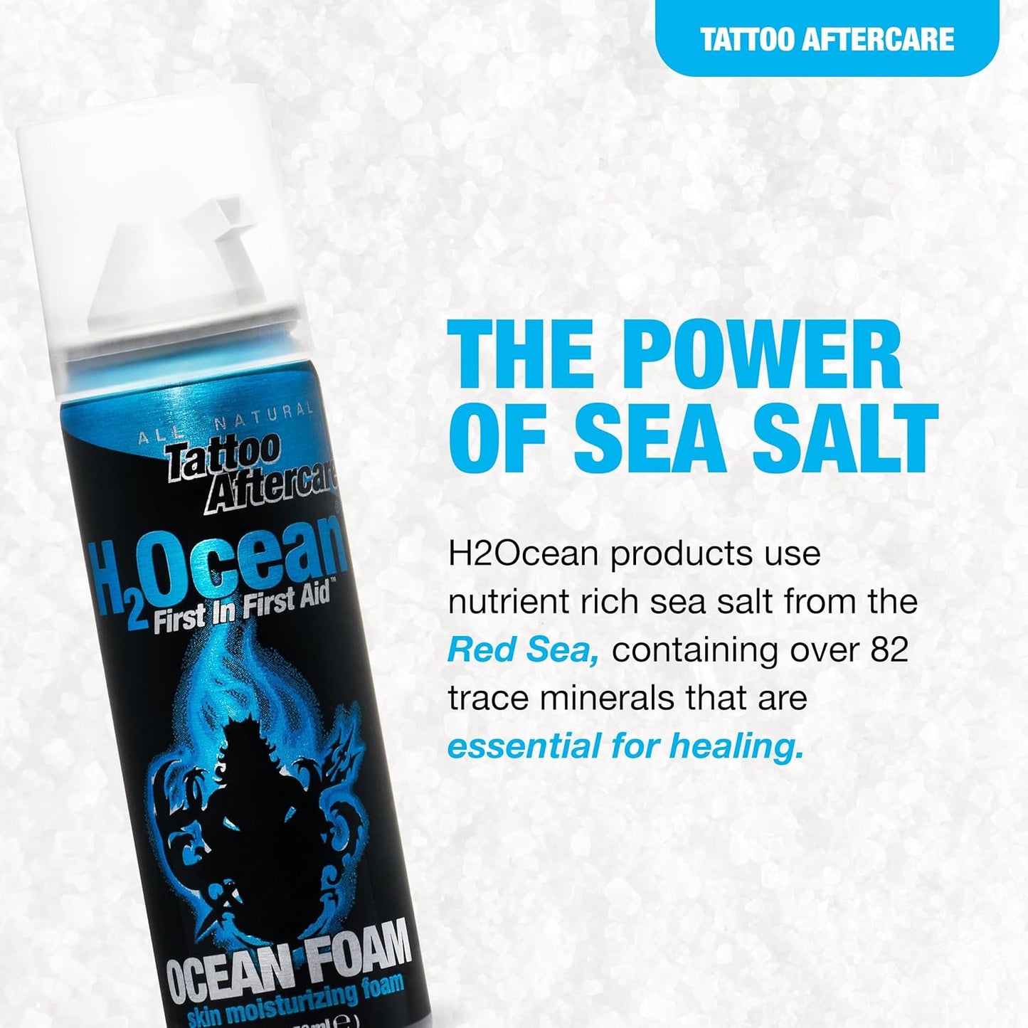 H2Ocean Ocean Care Tattoo Aftercare Lotion 2.5oz + Ocean Foam Tattoo Aftercare 2oz