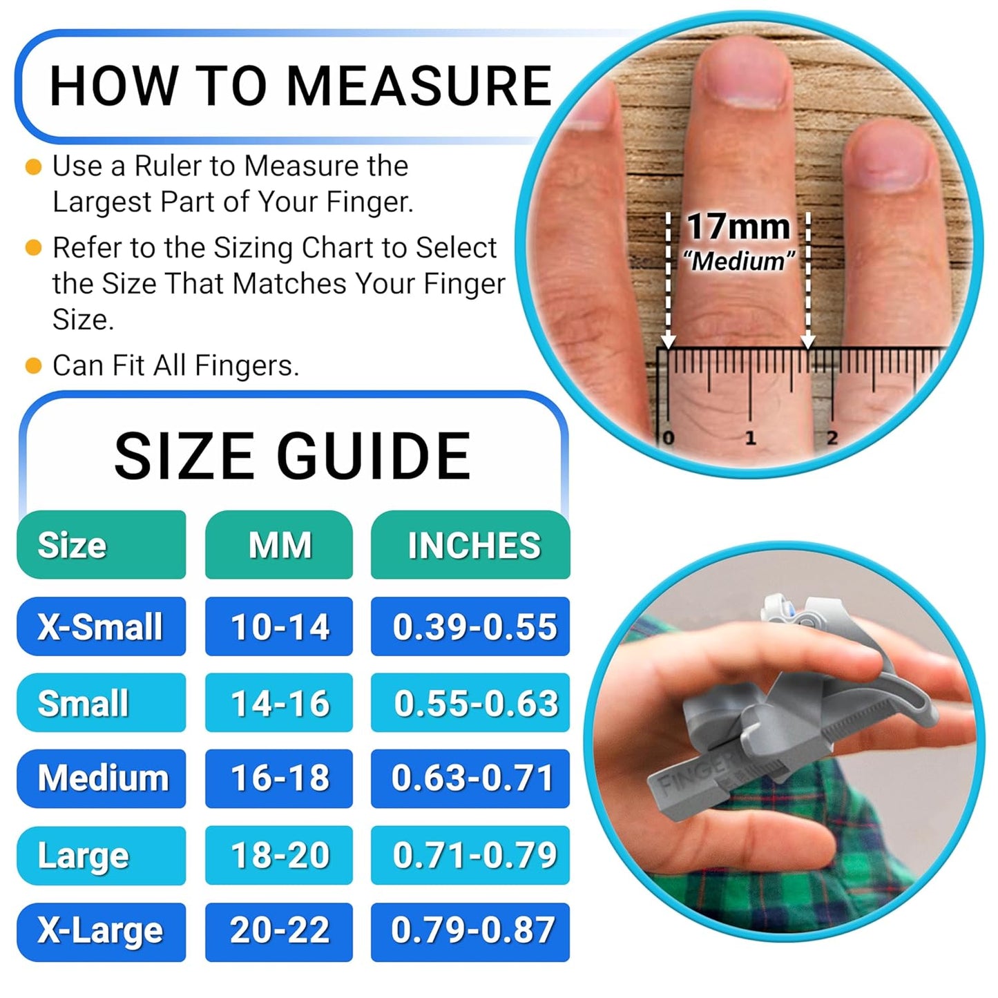 Finger Straightener | PIP Extension Orthosis/Splint For Bent Fingers, PIP Flexion Contractures | Adjustable Joint Stretcher Device | Made in USA | Gray/Large