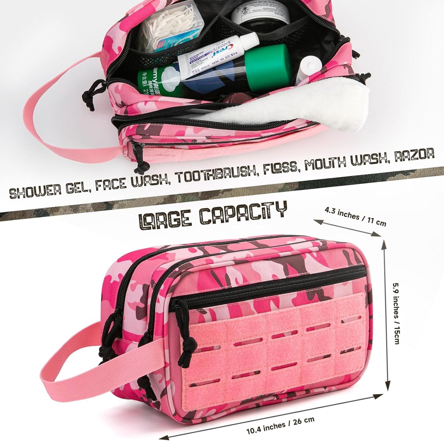 QT&QY Tactical Toiletry Bag For Women Hygiene Bag EDC Military Tool Molle Pouches Small Dopp Kit Mens Shaving Kit Travel shower Bags