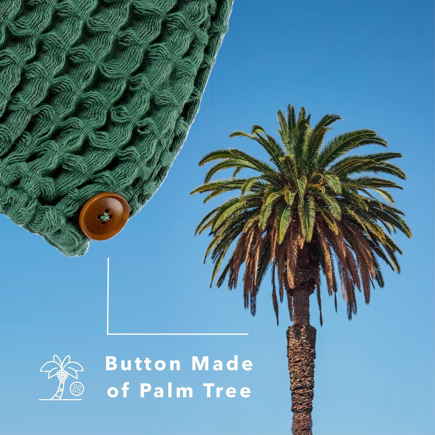 Hair Towel | 100% Cotton Silk Hair-Drying Waffle Wrap Turban for Women, Ultra-Absorbent, Anti Frizz, Hair Damage Protection for Straight and Curly Hair (Forest Green, 1 Pack)