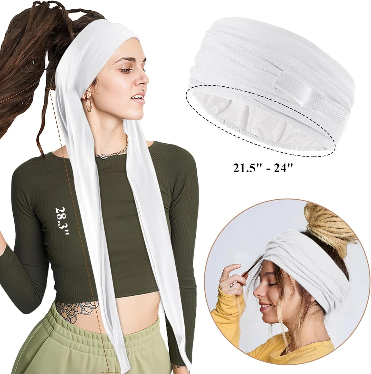 Satin Lined Open Turban Headband Mens Sweatband Sports Headband for Running,Cycling,Basketball,Yoga,Fitness Workout Stretchy Unisex Hairband