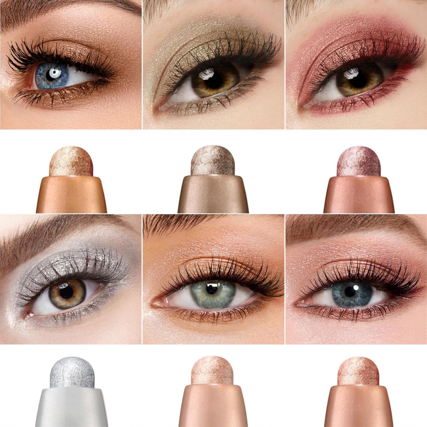 Jolilab Eyeshadow Stick Set, 4 Colors Matte Professional Bright-Colored Contouring and Highlight Stick, Cream Waterproof Long Lasting High Pigmented Eye Shadow. (4, 08+10+11+12)