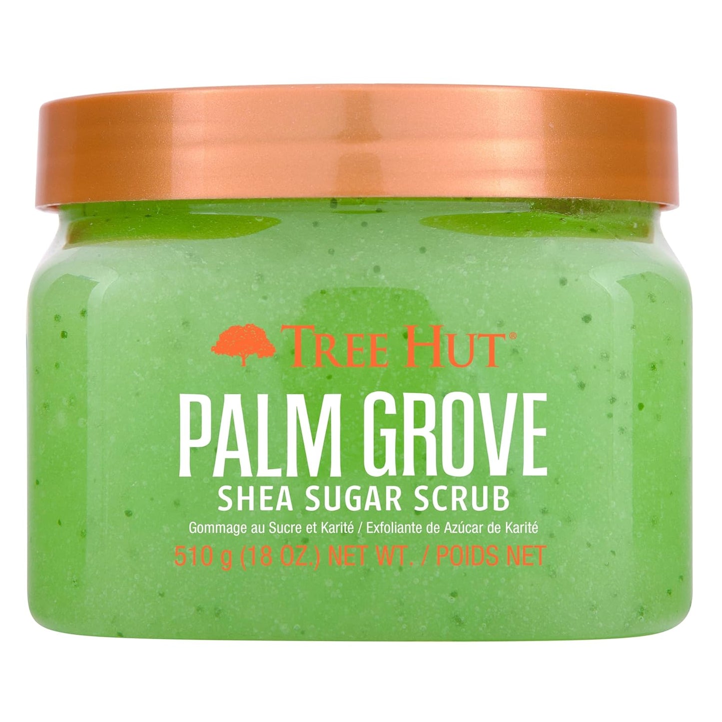 Tree Hut Palm Grove Shea Sugar Scrub, Exfoliating, Hydrating & Moisturizing Body Scrub with Shea Butter & Nourishing Essential Oils, Smooth & Soften Skin, 18 oz