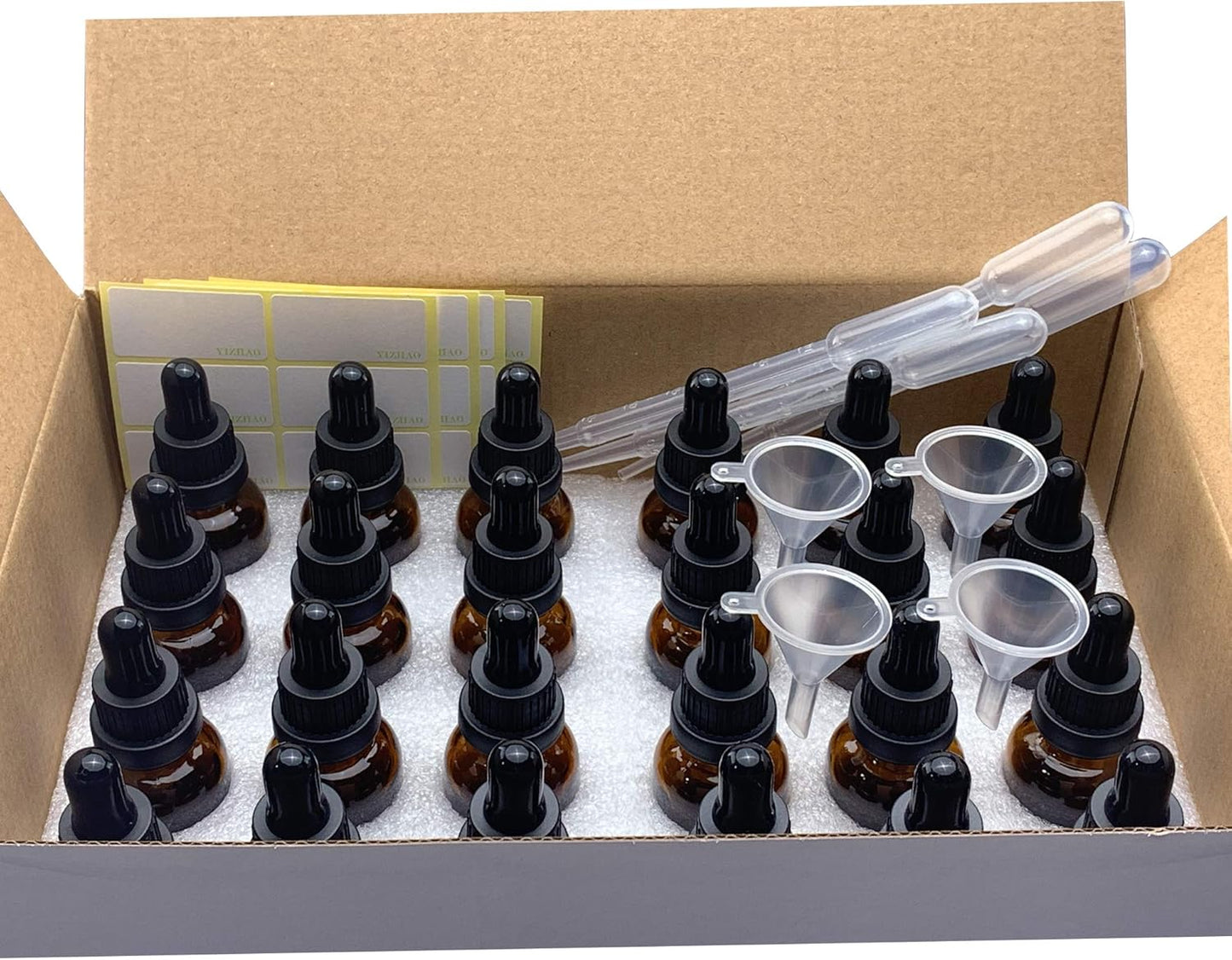 YIZHAO Amber Glass Dropper Bottle 1oz, Tincture Bottles with Glass Dropper, for Essential Oils, Aromatherapy, Cosmetic, Laboratory, Pharmacy, Liquids, Travel –24 Pcs