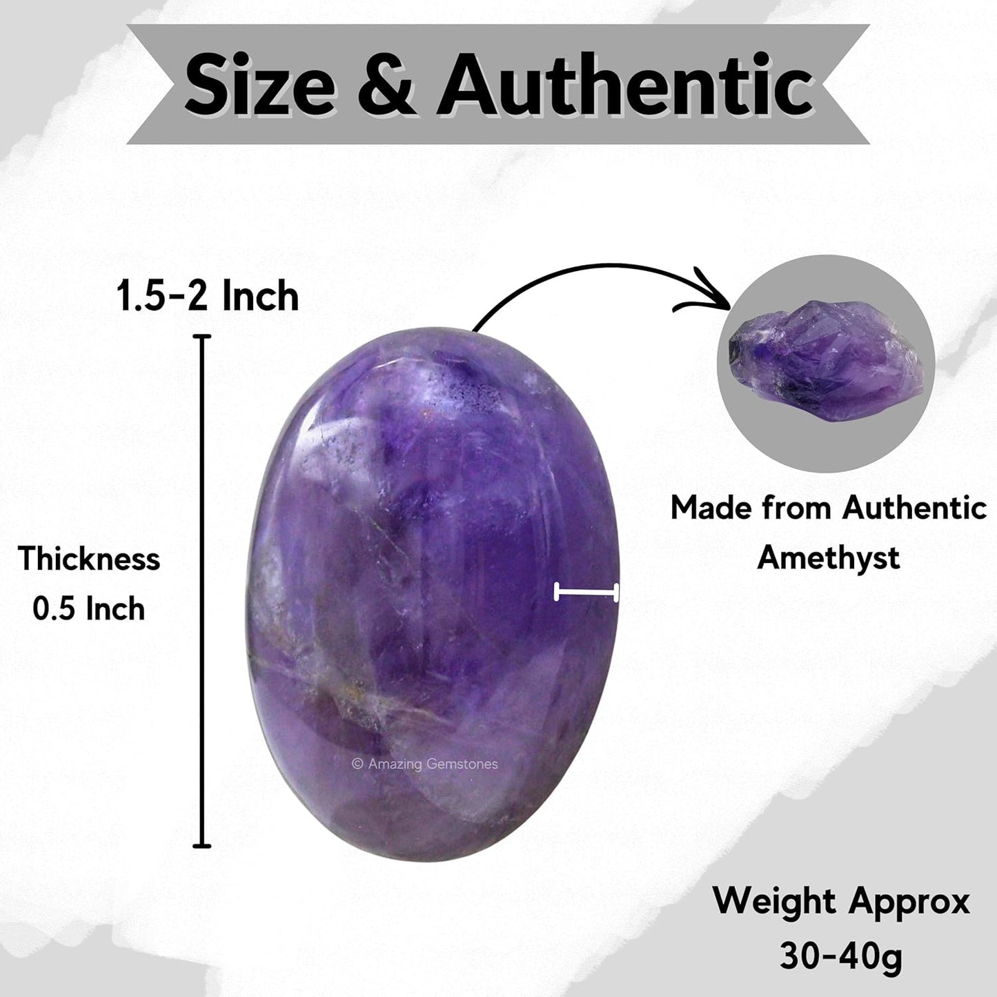Amazing Gemstone Amethyst Crystals and Healing Stones - Large Palm Stone Crystals Piedra - Crystal for Good Luck, Balanced Positive Energy, Meditation - Unique Stocking Stuffers Gifts for Women, Men