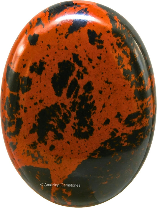 Amazing Gemstone Mahogany Obsidian Crystals and Healing Stones - Large Palm Stone Crystals Piedra - Crystal for Good Luck, Positive Energy, Meditation - Unique Stocking Stuffers Gifts for Women, Men