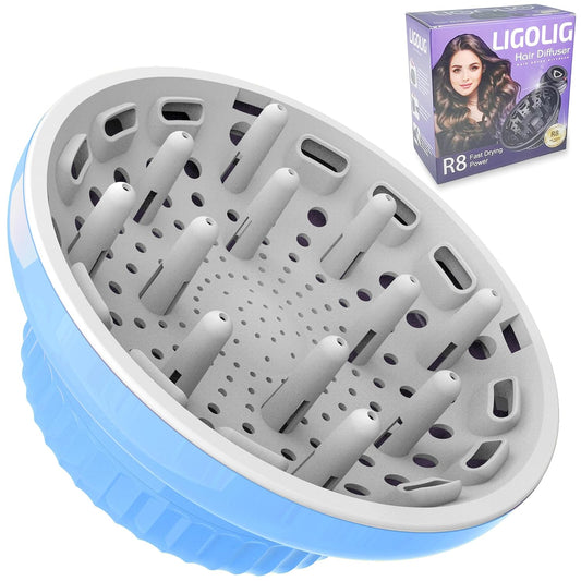 Universal Portable Blow Dryer Diffuser for Curly and Natural Wavy Hair, Hair Dryer Diffuser for Curly and Natural Wavy Hair (Light blue)