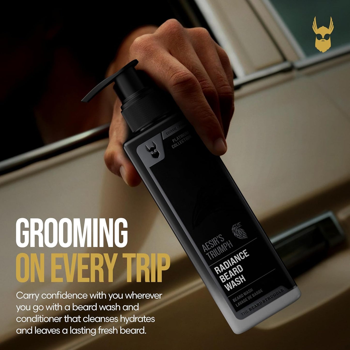The Beard Struggle Radiance Beard Wash & Conditioner Bundle for Men - Platinum Collection - Pack of 2 - Aesir's Triumph - Nourish, Cleanse, Soften, & Strengthen Beard