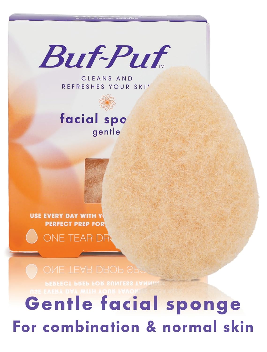 Buf-Puf Gentle Facial Sponge, Dermatologist Developed, Removes Deep Down Dirt & Makeup That Causes Breakouts and Blackheads, Reusable, Exfoliating, 1 Count (Pack of 2)
