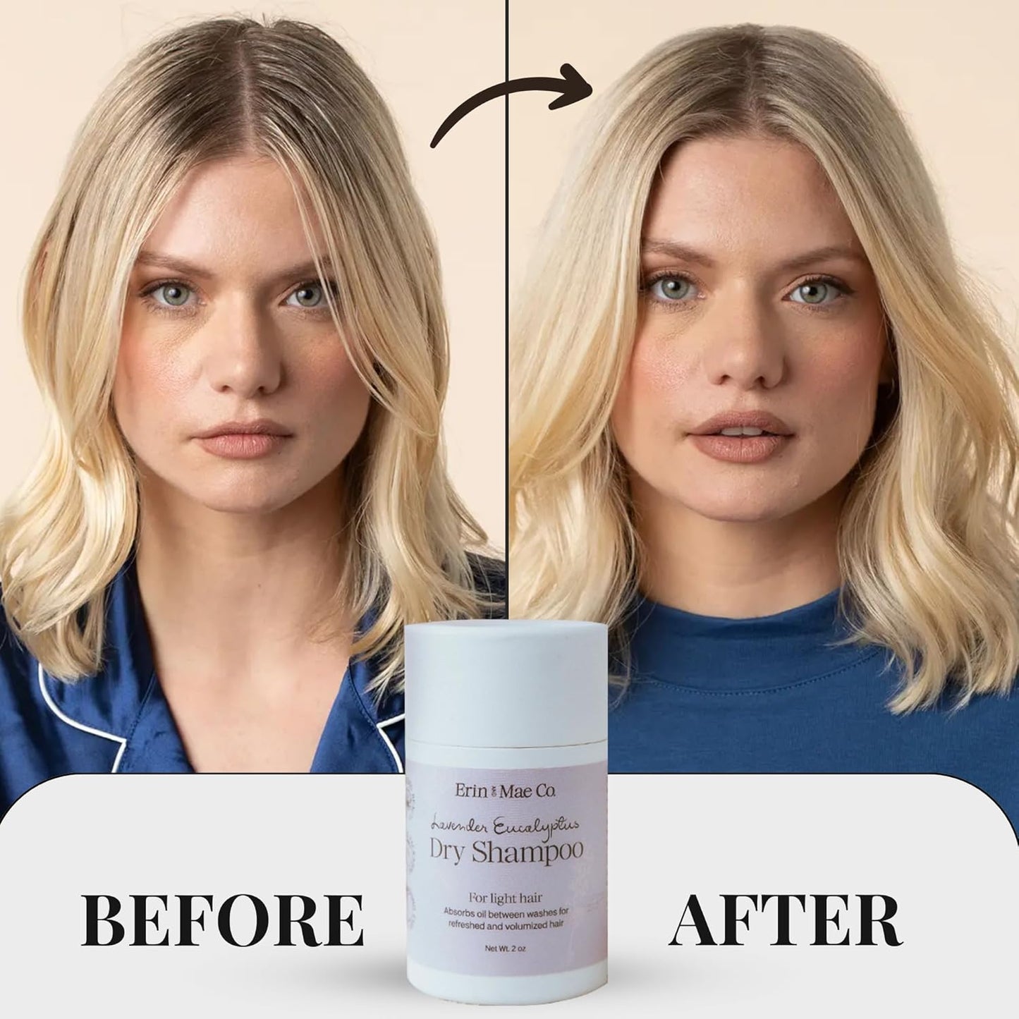 Dry Shampoo Powder | Natural Refreshing Non-Aerosol Organic Shampoo For Women & Men | Artificial Fragrance Free With Less Grease | Travel Size Eco-Friendly Paper Shaker Tube | Medium Dark Hair - 2oz